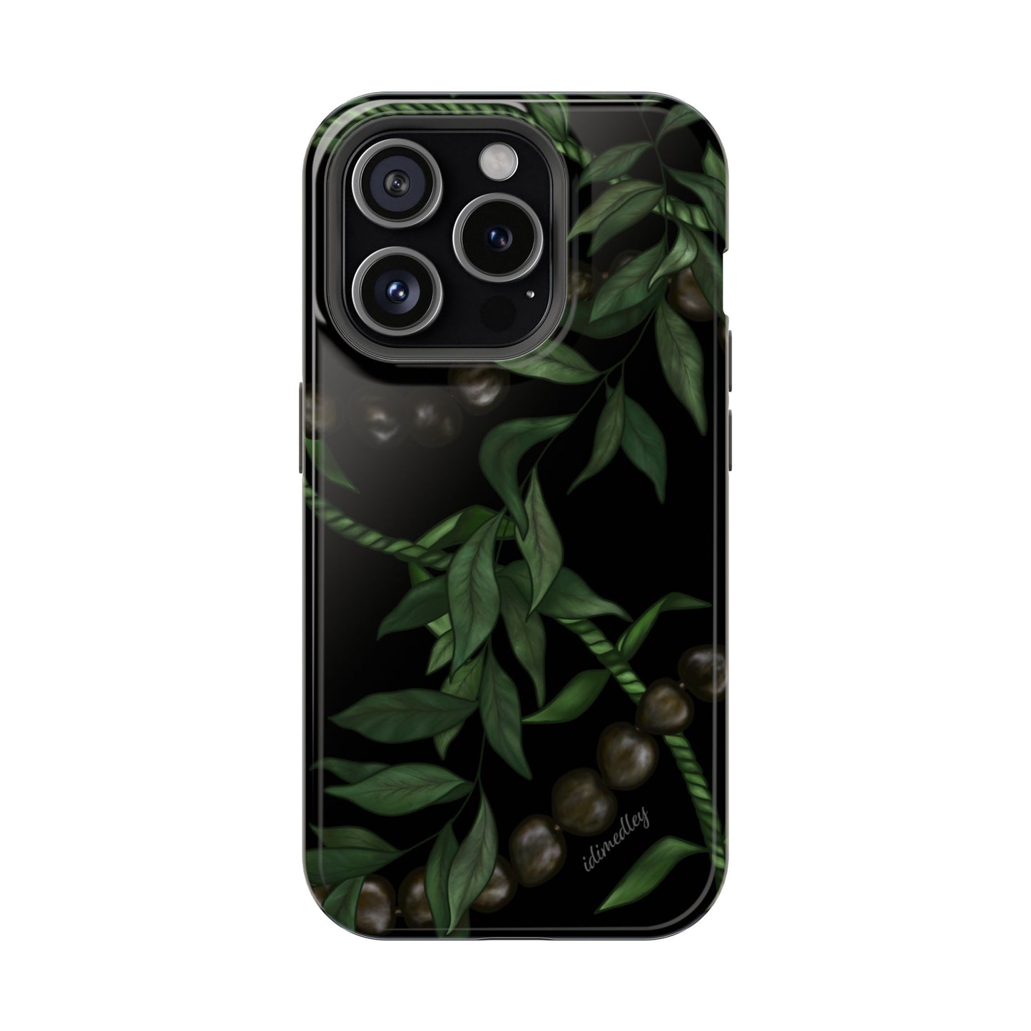 Kukui Nut, Maile, Ti Leaf Lei (Black), MAGSAFE