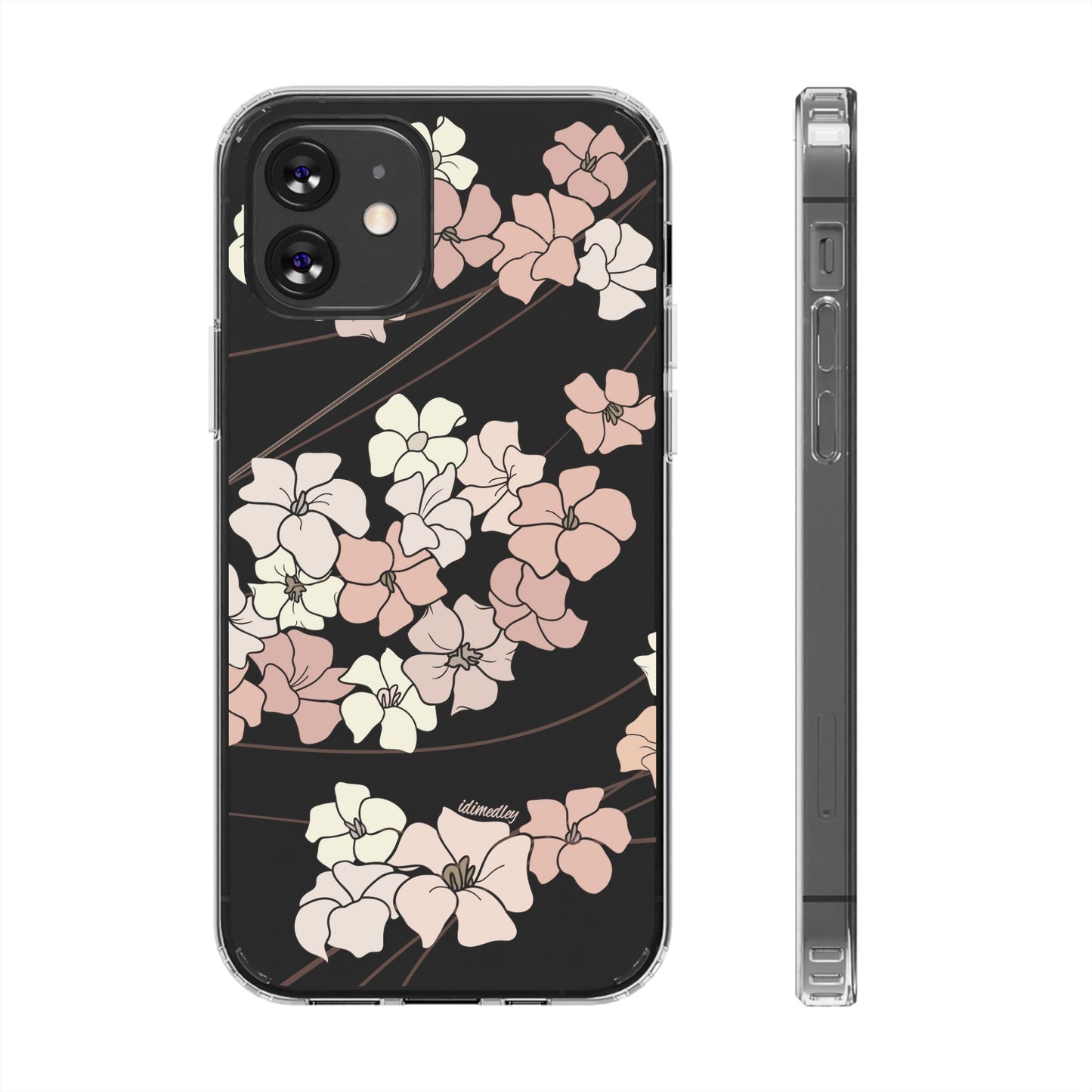 Puakenikeni En Face Flower Swirls (Peachy Pinks) CLEAR Case