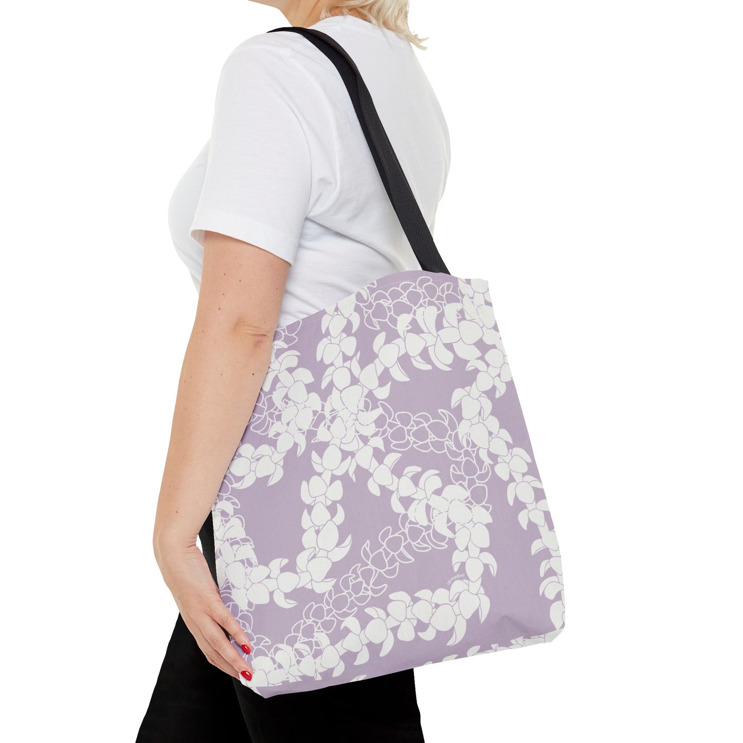 Tote Bag- Puakenikeni Curvilinear Lei (Pinky Periwinkle)
