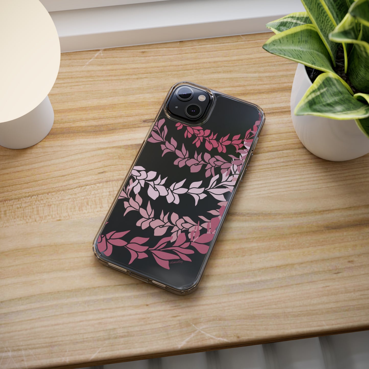 Pink Plumeria Flower Leis CLEAR Case