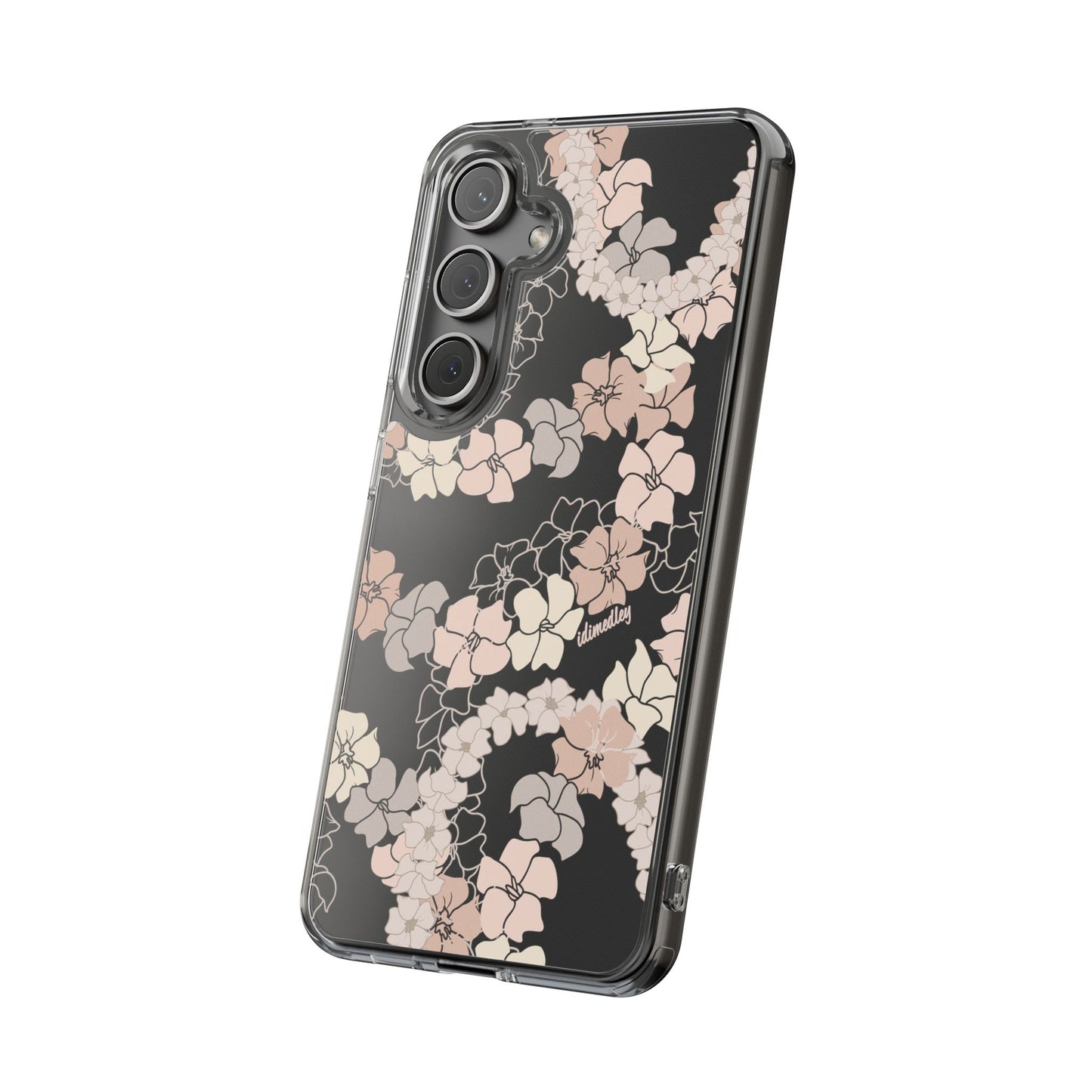 Puakenikeni En Face Flower Leis (Peachy Pinks) CLEAR Case