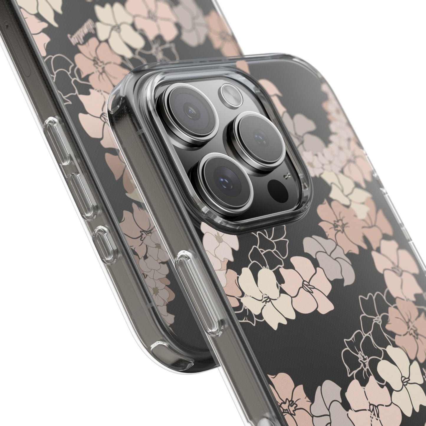 Puakenikeni En Face Flower Leis (Peachy Pinks) CLEAR Case