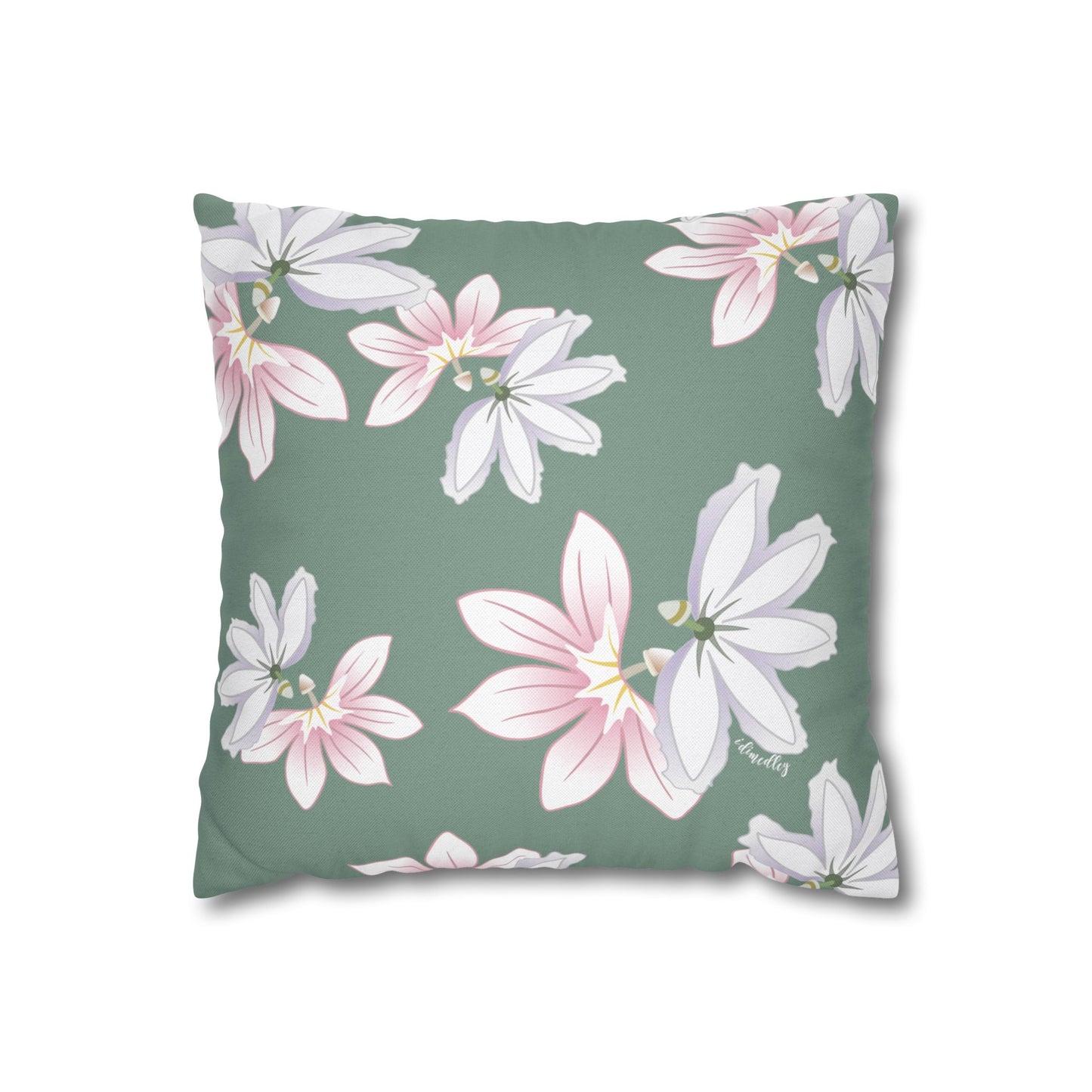 Canvas Throw Pillow Case- Naupaka Love Story (Mantle)