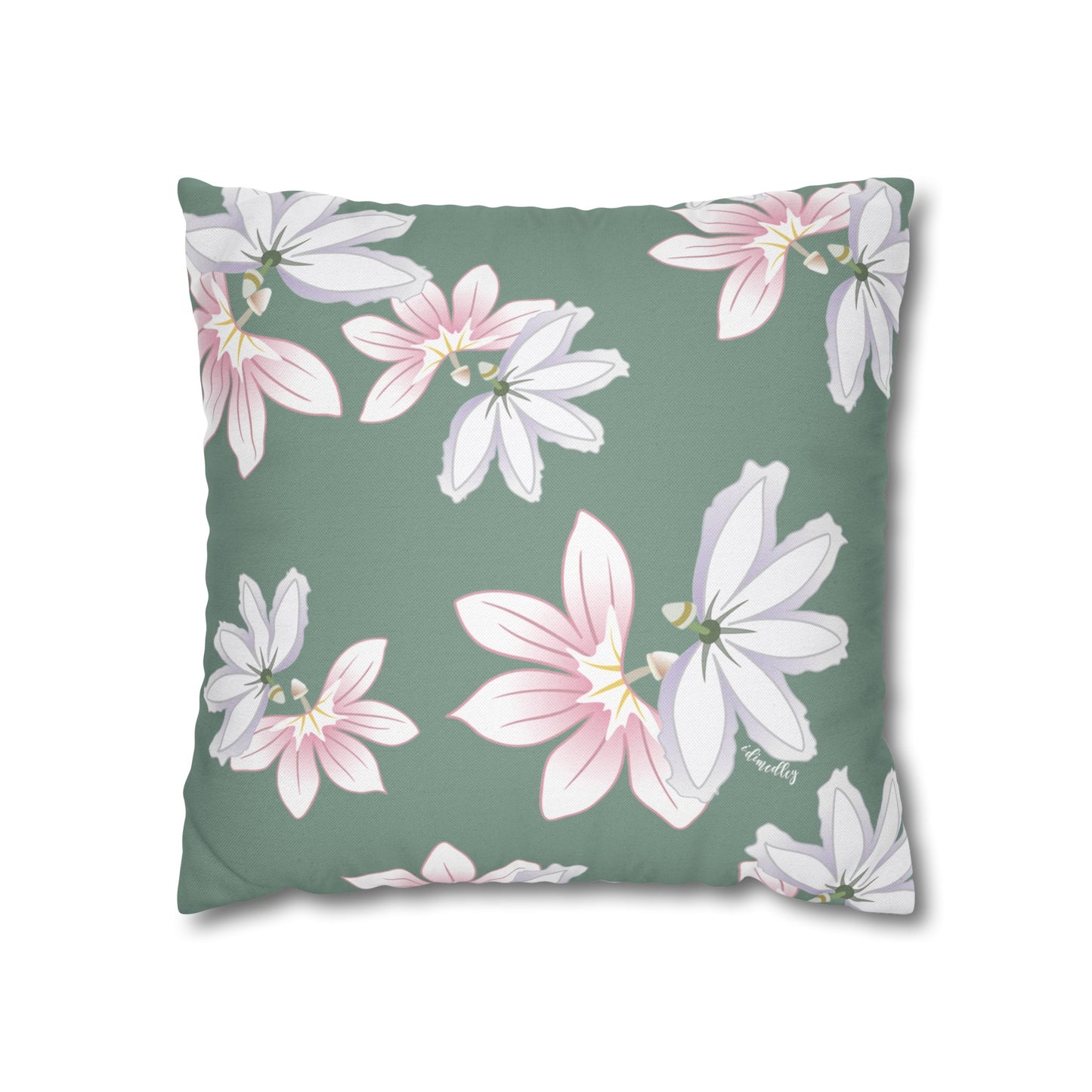 Canvas Throw Pillow Case- Naupaka Love Story (Mantle)
