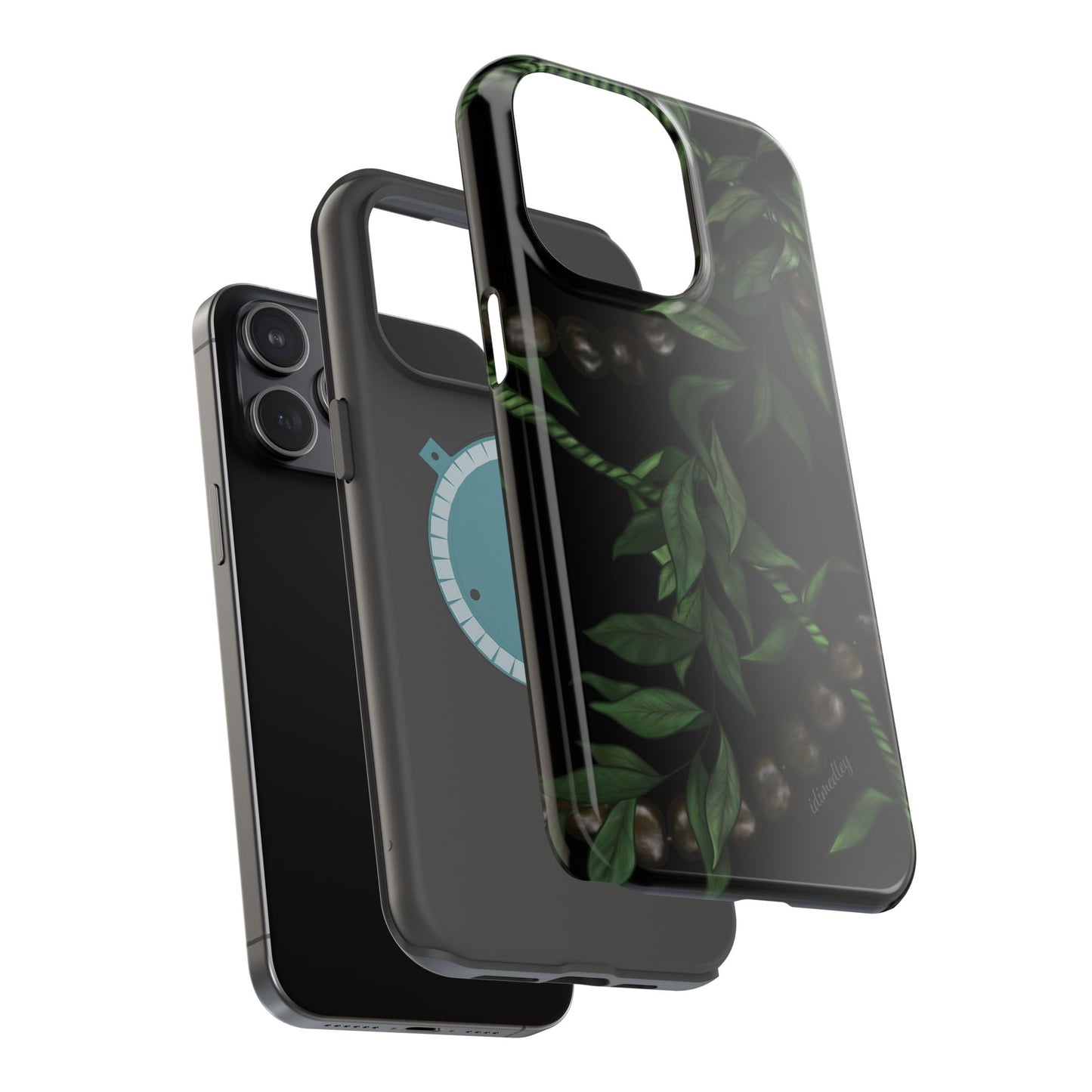 Kukui Nut, Maile, Ti Leaf Lei (Black), MAGSAFE