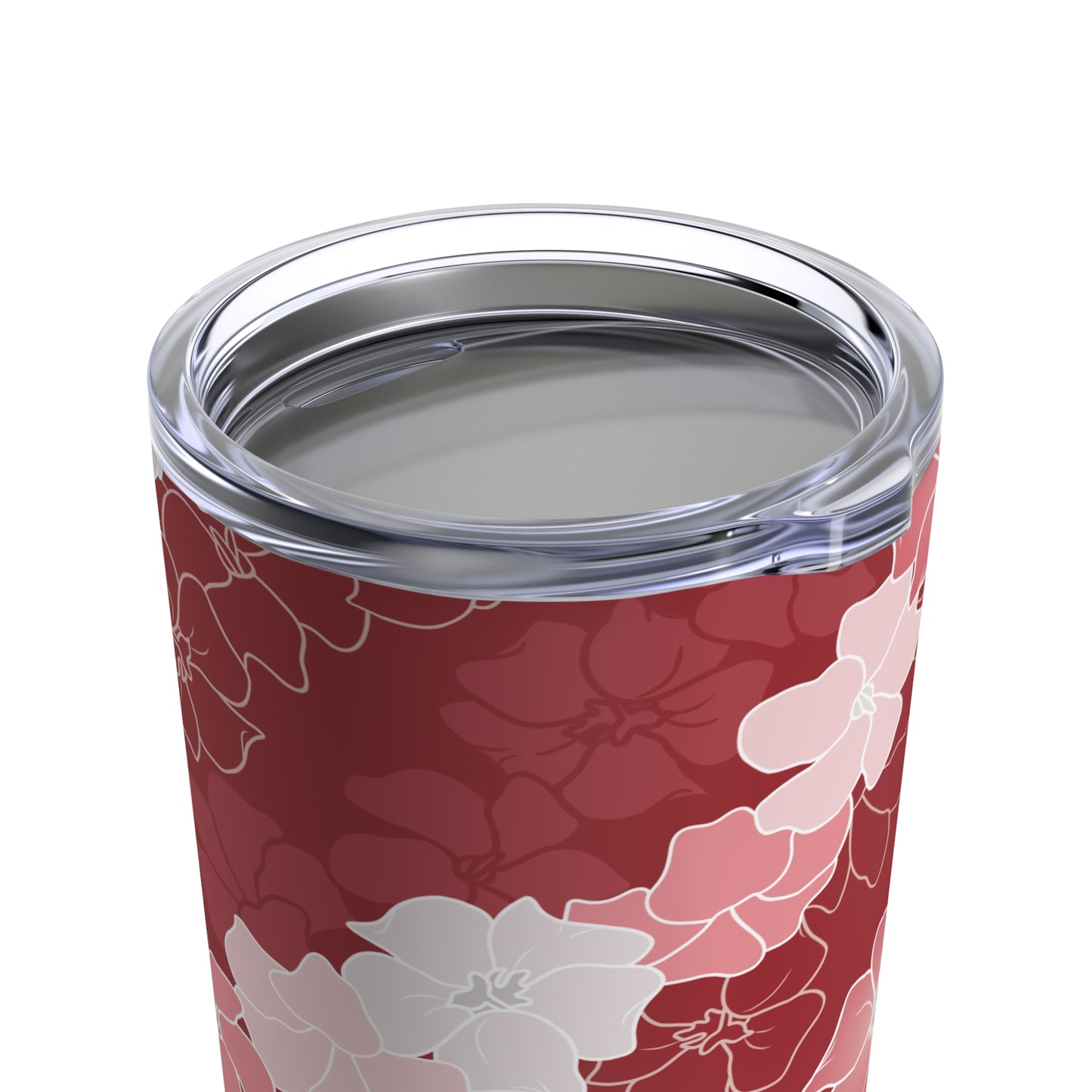 Tumbler 20oz- Puakenikeni En Face Flower Leis (Holiday Red White and Pink)