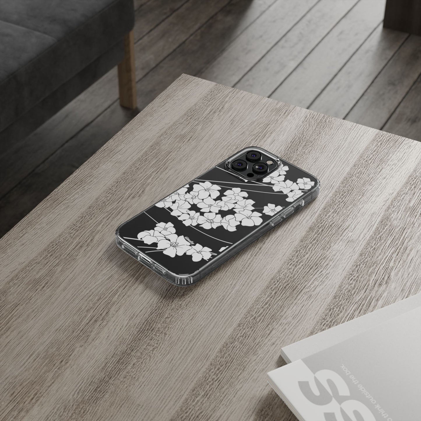 Puakenikeni En Face Flower Swirls (White) CLEAR Case