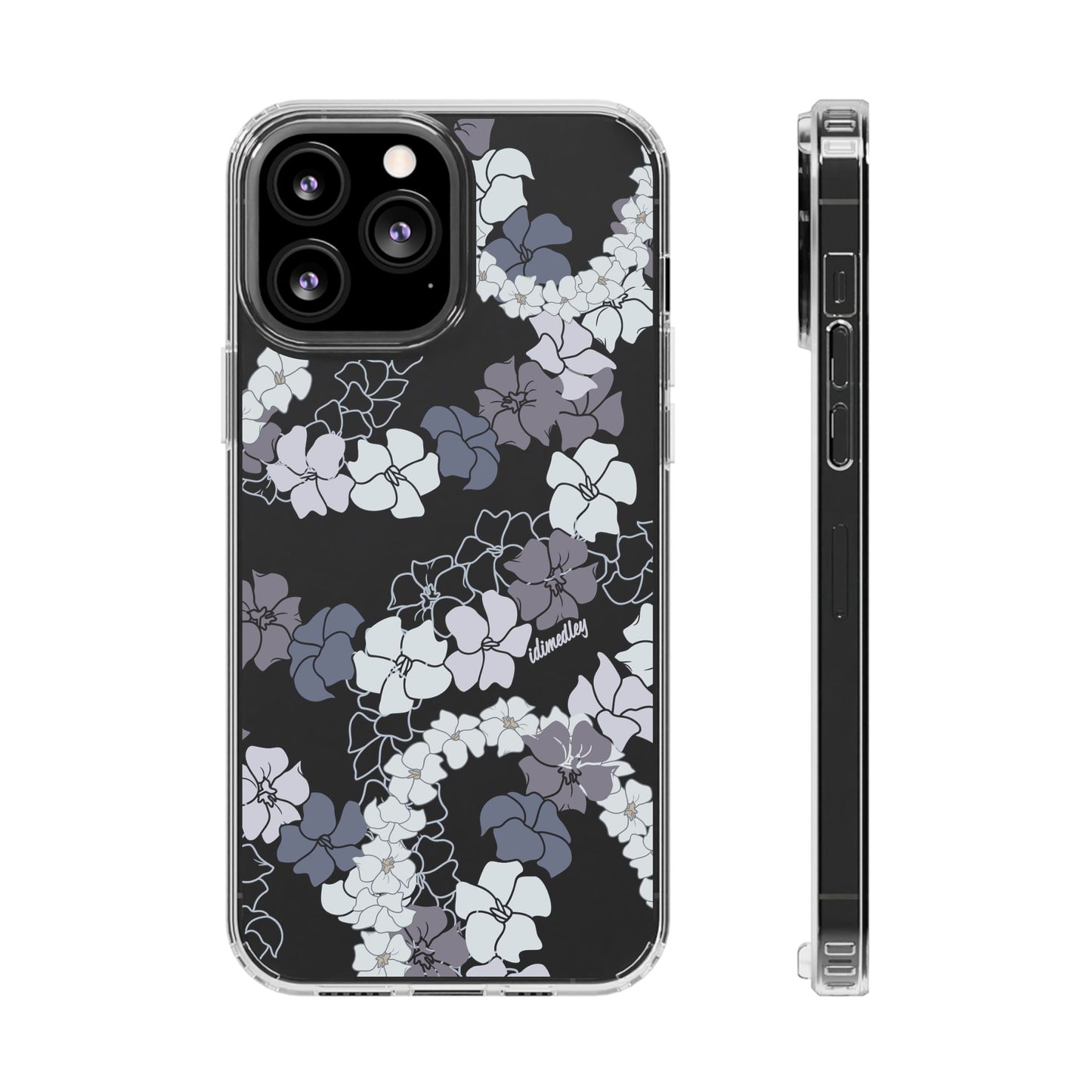 Puakenikeni En Face Flower Leis (Blue and Purple) CLEAR Case