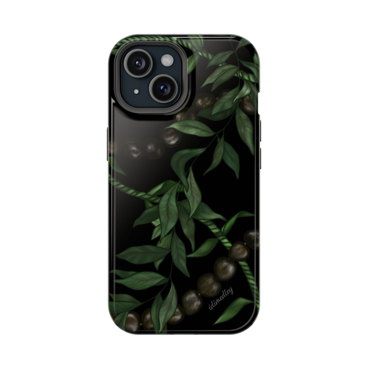 Kukui Nut, Maile, Ti Leaf Lei (Black), MAGSAFE