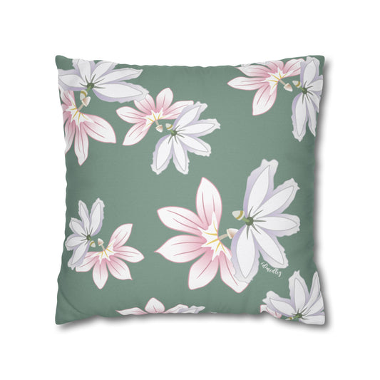 Canvas Throw Pillow Case- Naupaka Love Story (Mantle)