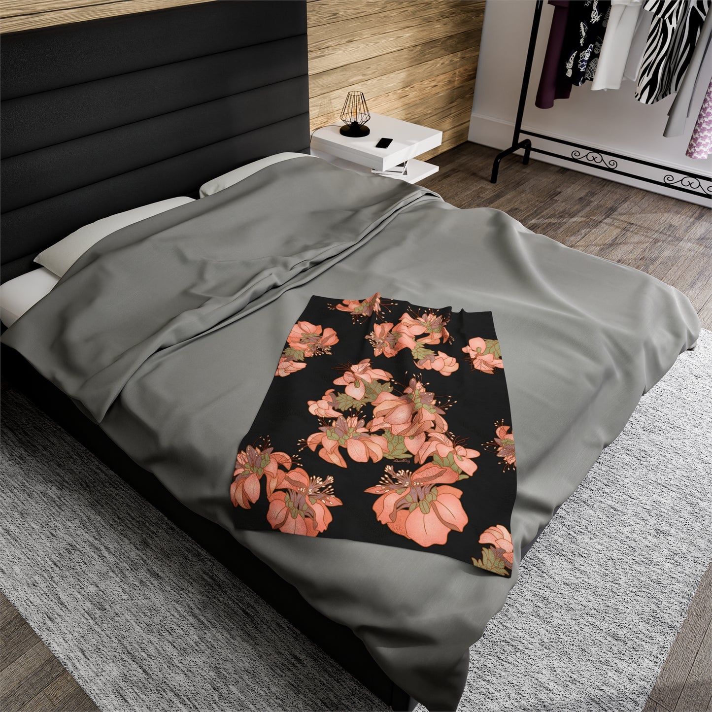 Velveteen Blanket- Hawaiian Wili Wili Flower
