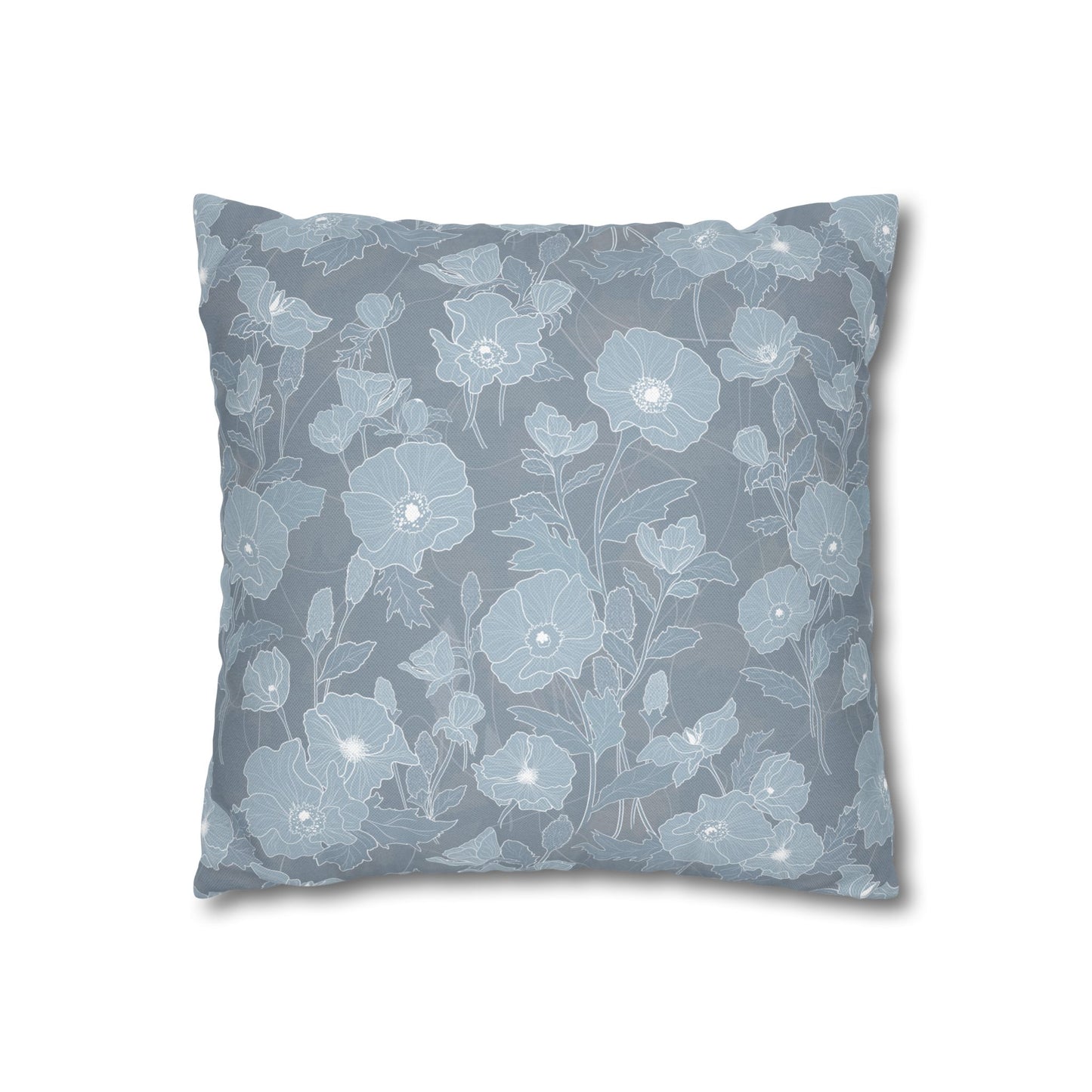 Canvas Throw Pillow Case- Pua Kala in Blue