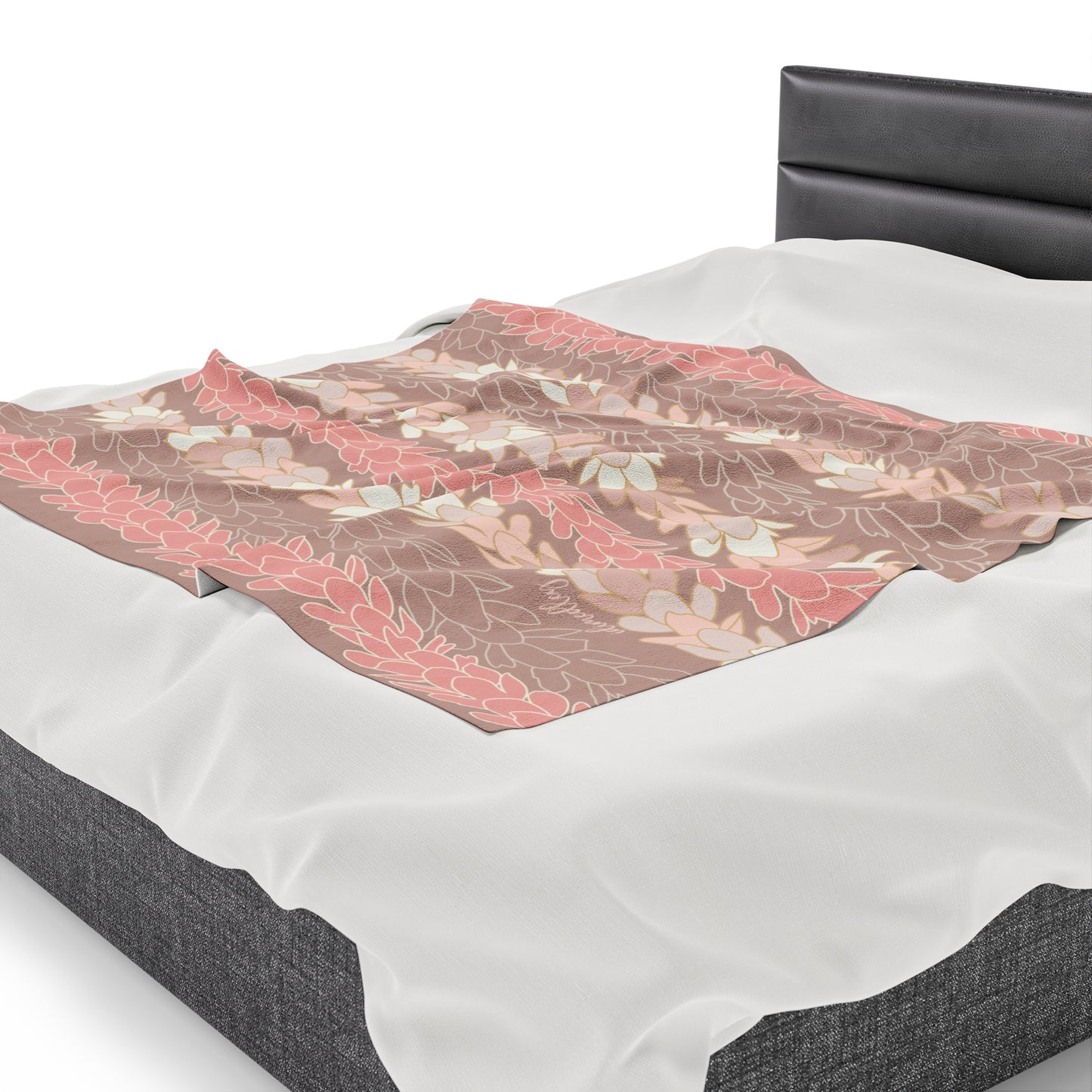 Velveteen Blanket- Pakalana Stringing Peach