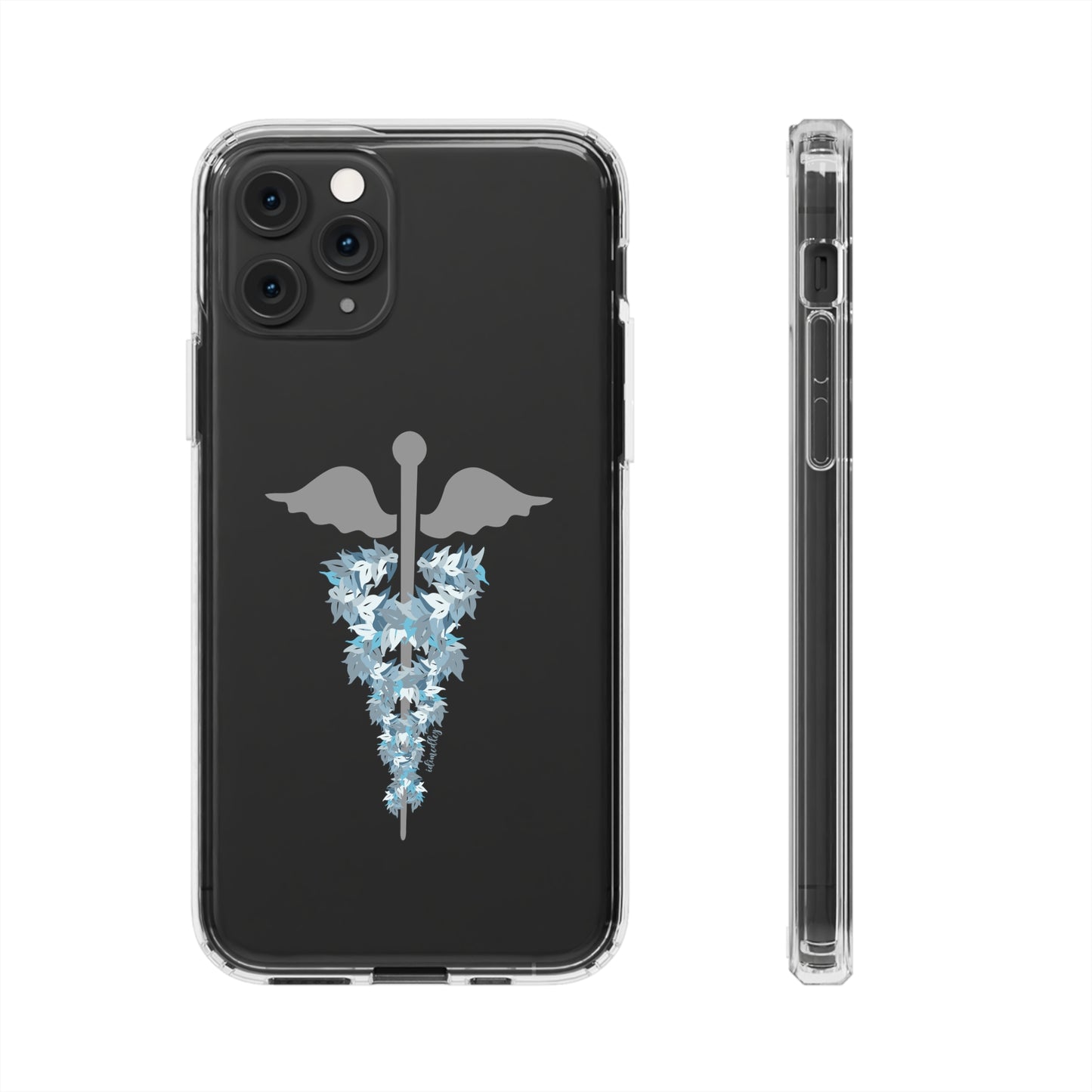 Caduceus Medical Symbol with Blue Maile Lei CLEAR Case
