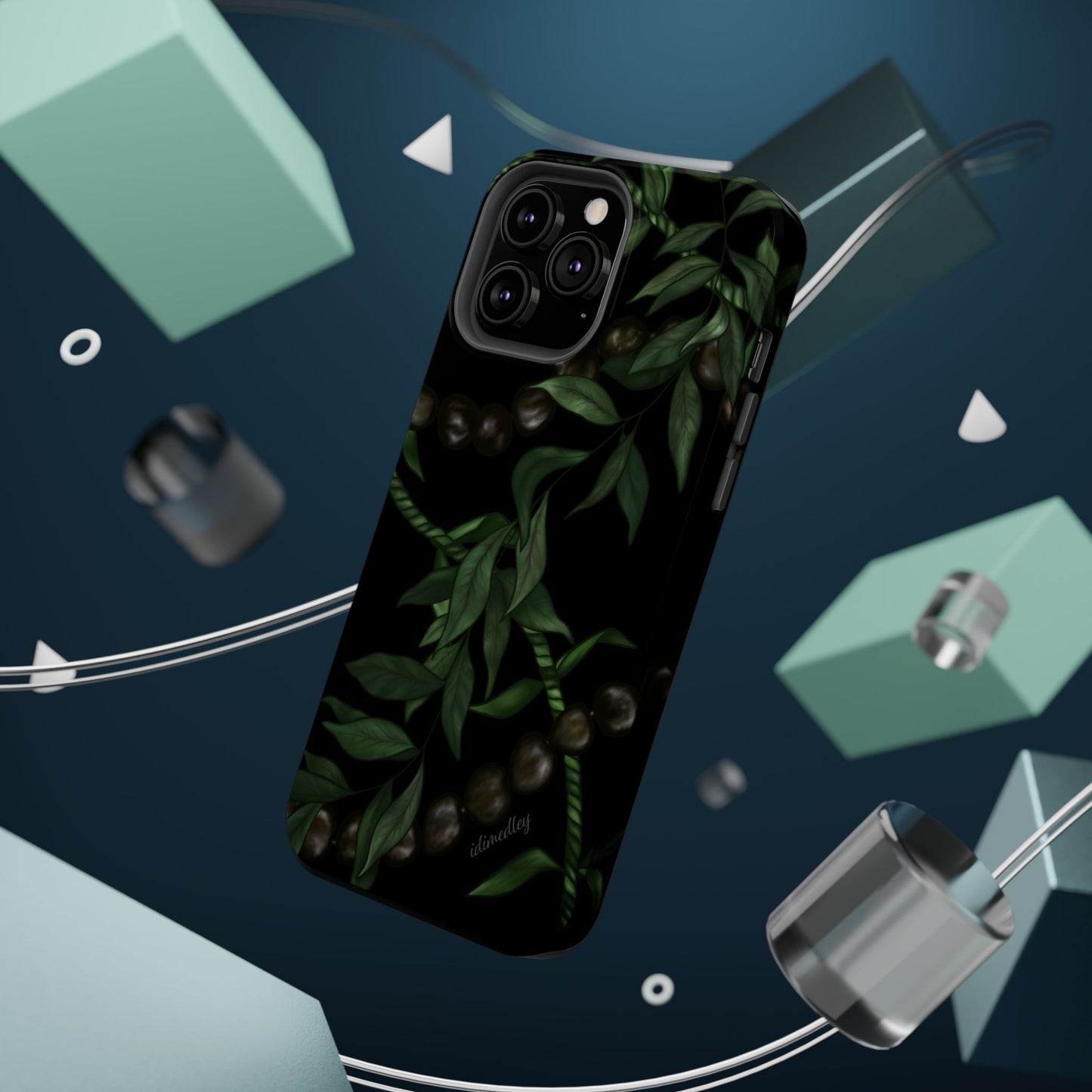 Kukui Nut, Maile, Ti Leaf Lei (Black), MAGSAFE