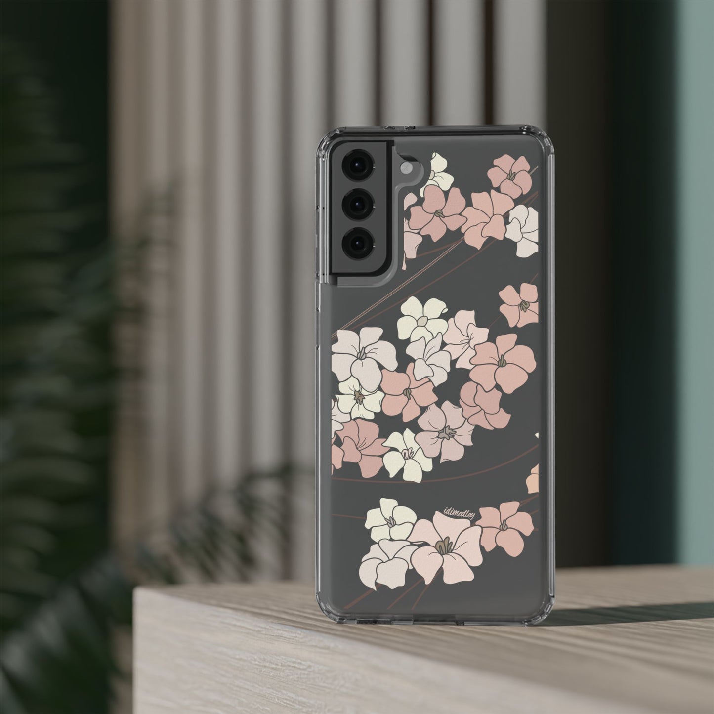 Puakenikeni En Face Flower Swirls (Peachy Pinks) CLEAR Case