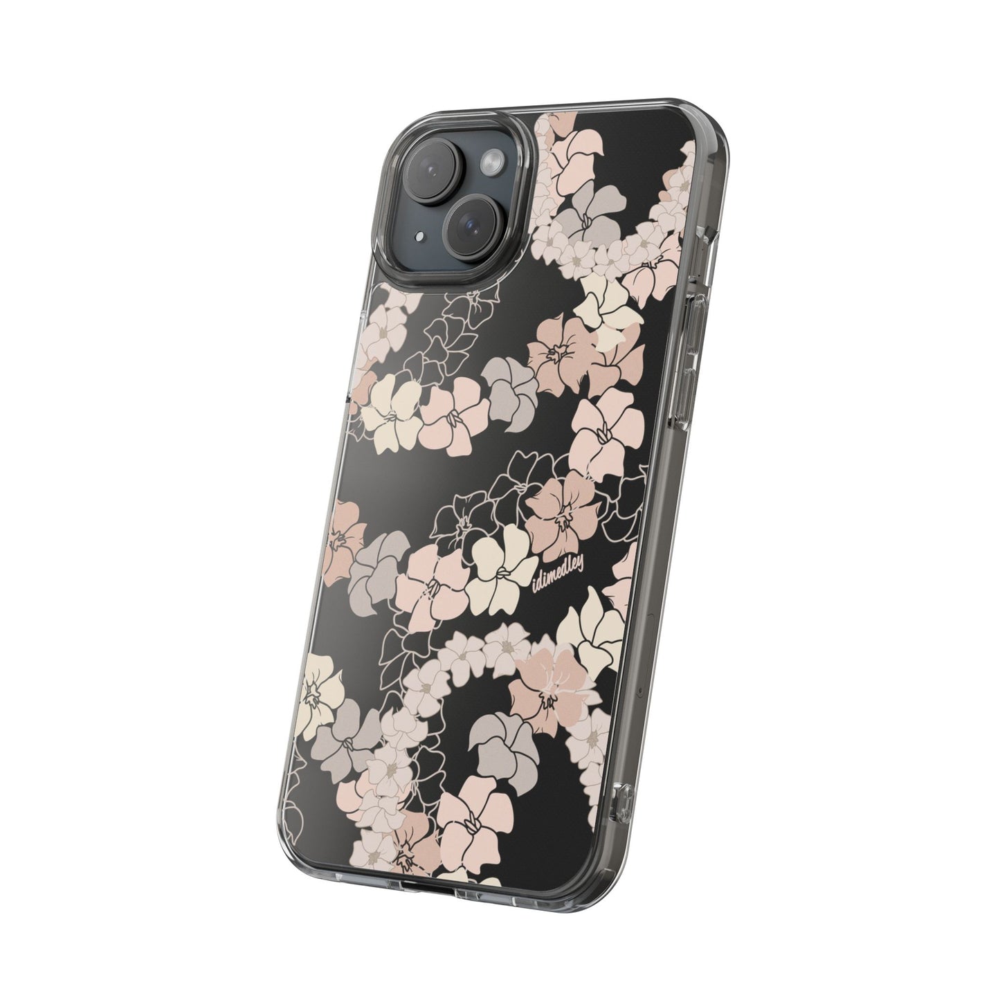 Puakenikeni En Face Flower Leis (Peachy Pinks) CLEAR Case