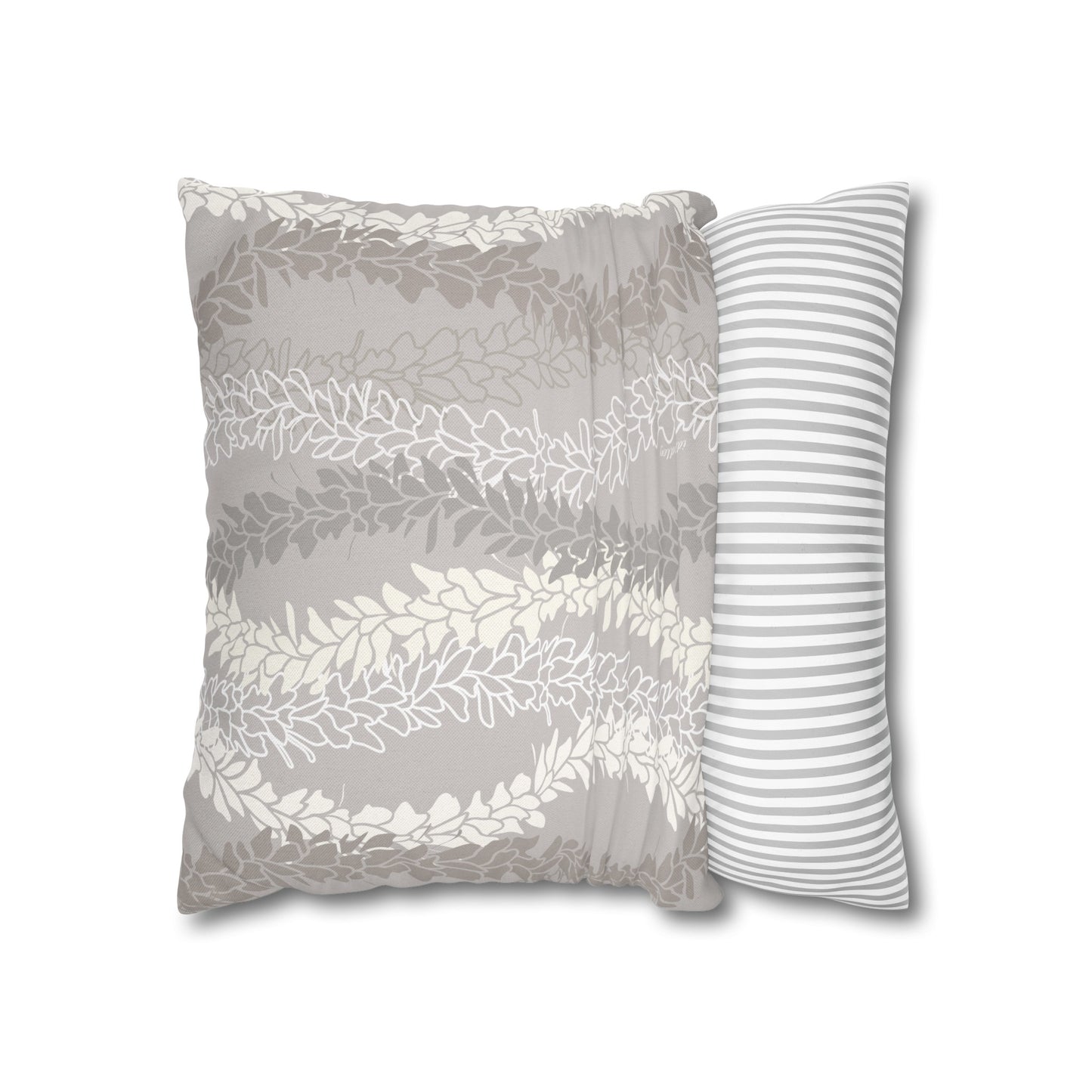 Canvas Throw Pillow Case- White Ginger Kisses (Gray)