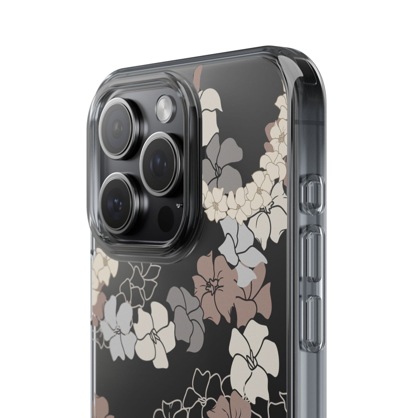 Puakenikeni En Face Flower Leis (Brown and Gray Neutrals) CLEAR Case