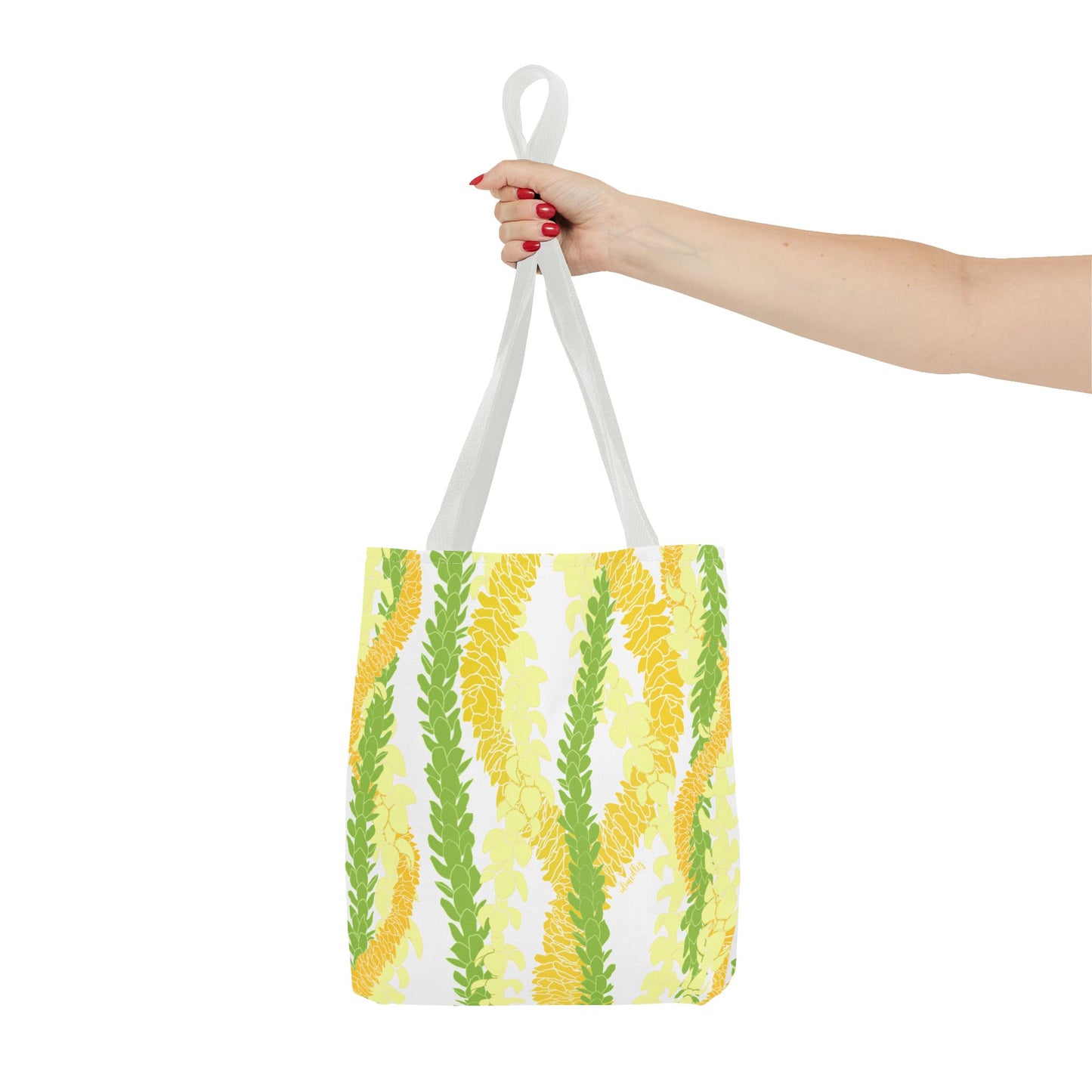 Tote bag- Triple Strand Ilima, Pakalana and Puakenikeni Ilima Leis (White)
