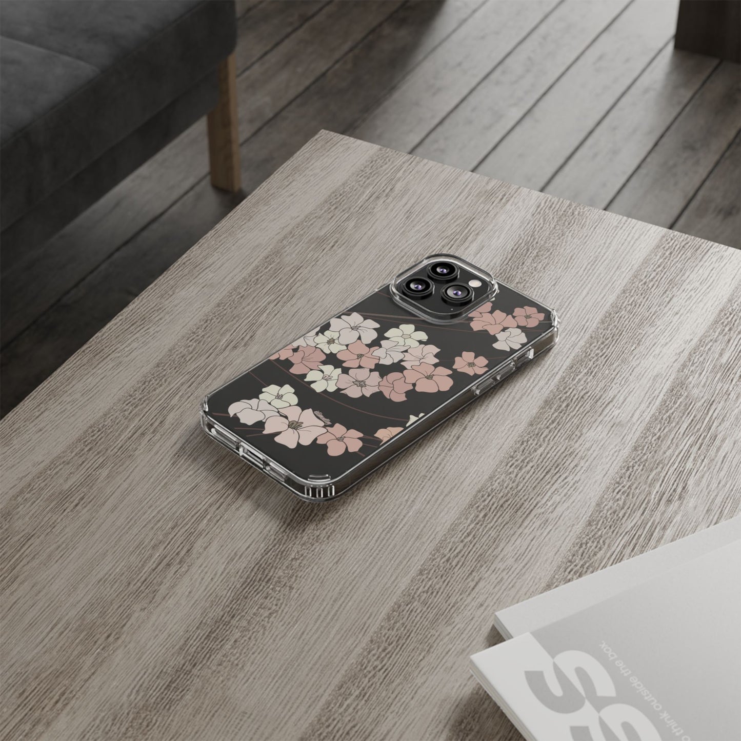 Puakenikeni En Face Flower Swirls (Peachy Pinks) CLEAR Case