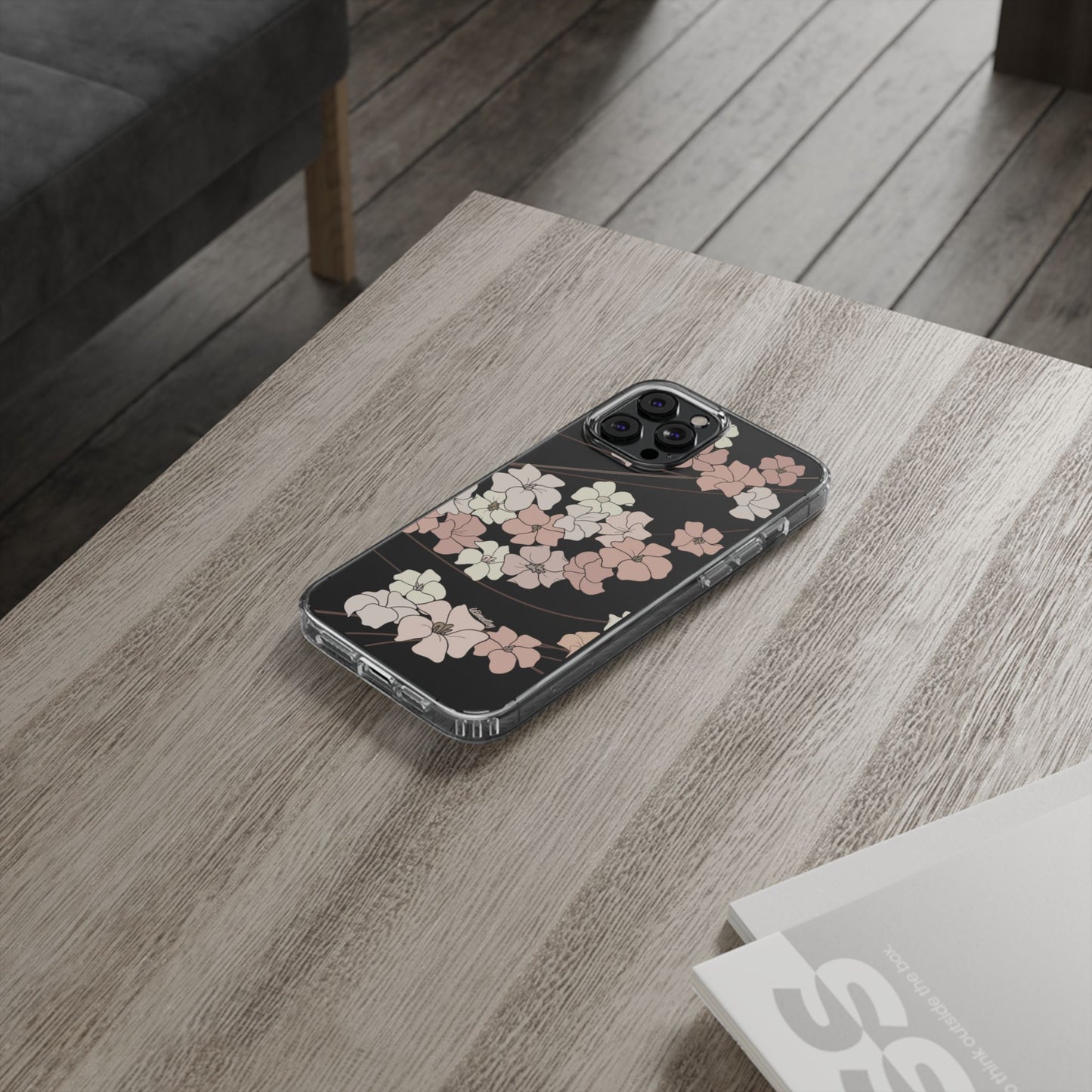 Puakenikeni En Face Flower Swirls (Peachy Pinks) CLEAR Case