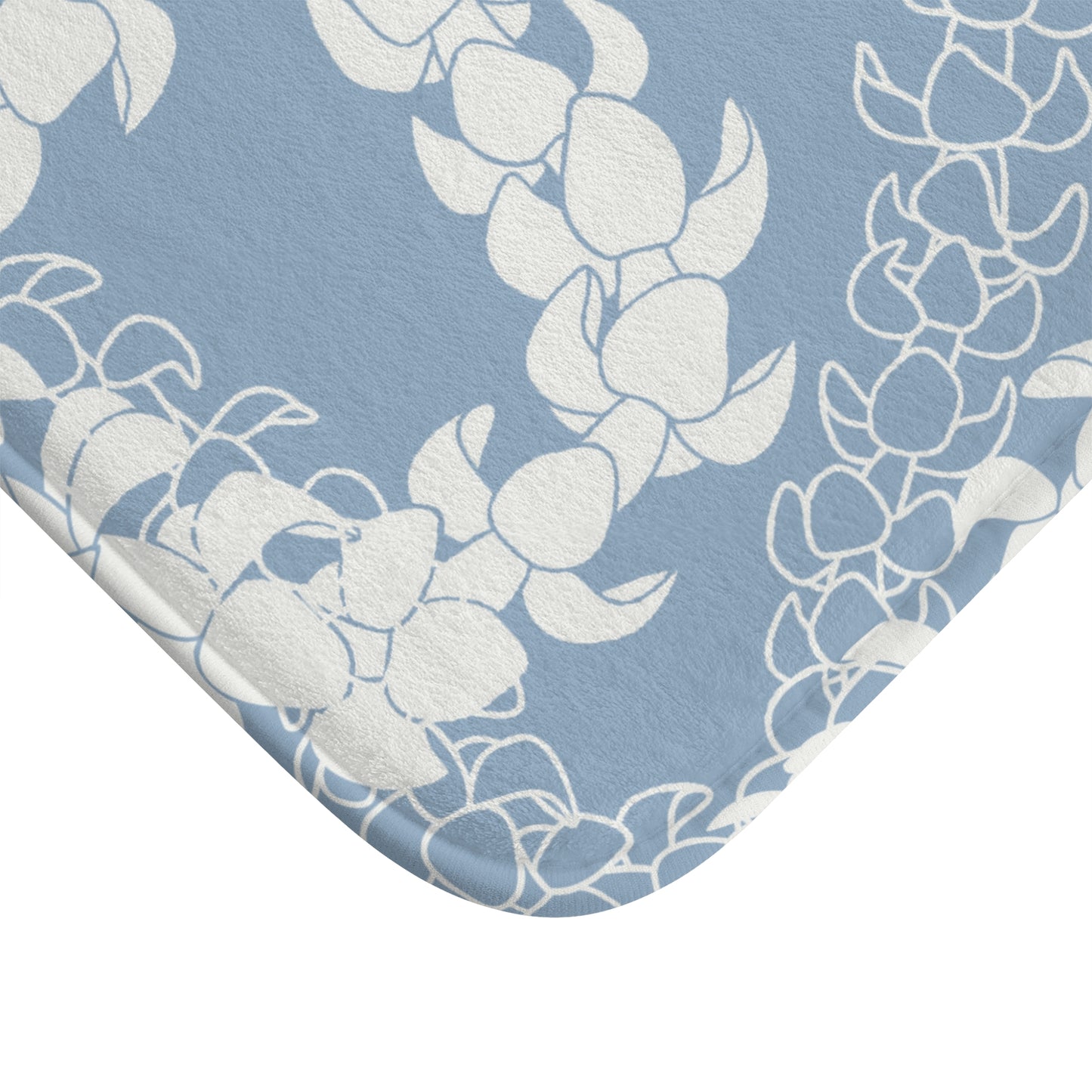 Bath Mat- Puakenikeni Curvilinear Lei (Blue)