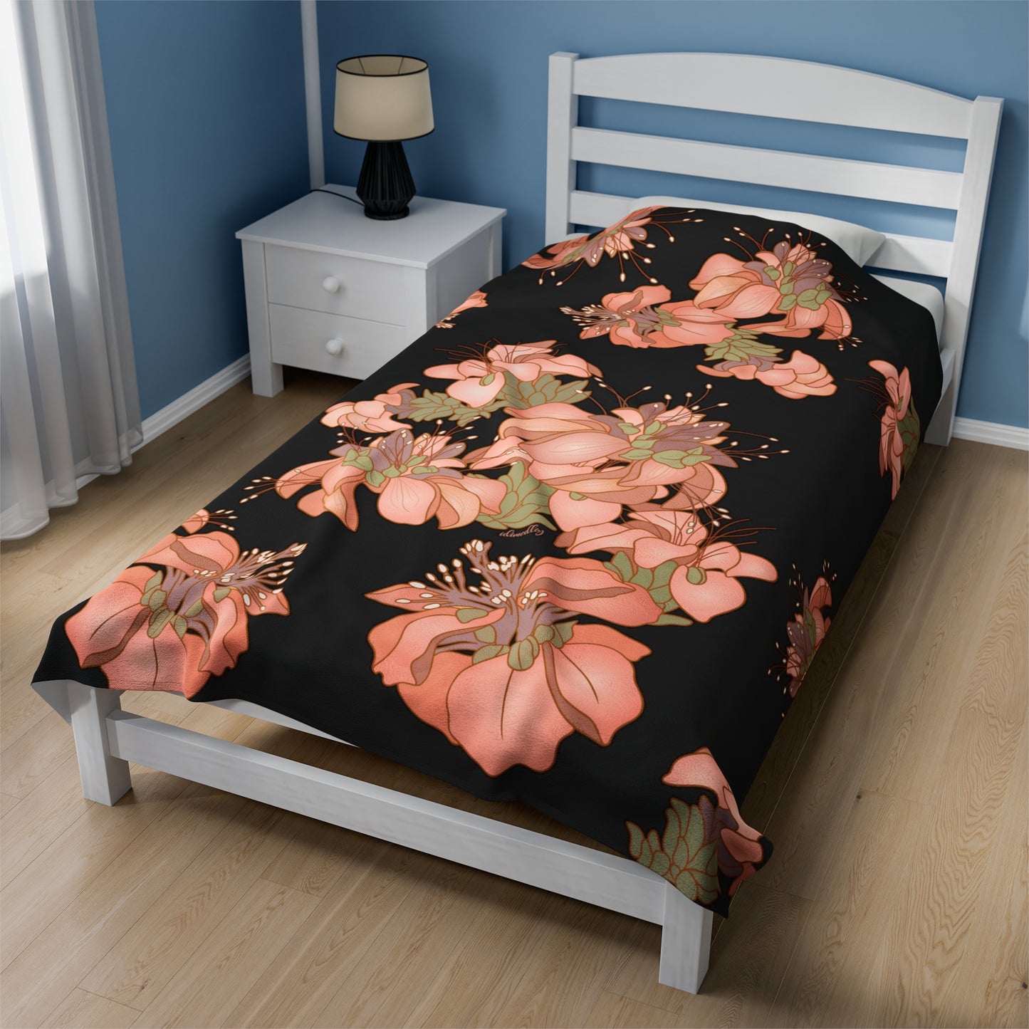 Velveteen Blanket- Hawaiian Wili Wili Flower