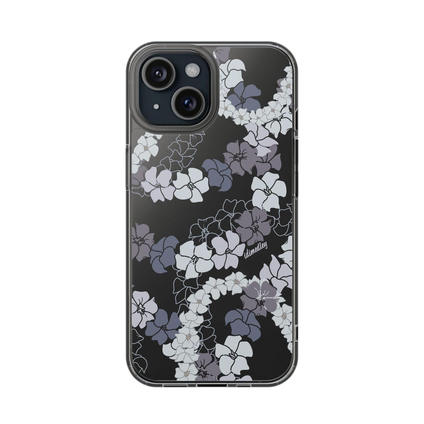 Puakenikeni En Face Flower Leis (Blue and Purple) CLEAR Case