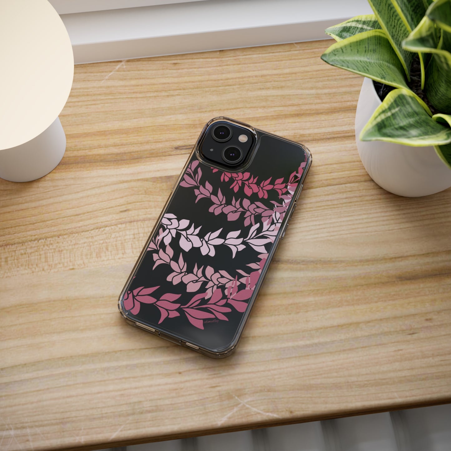 Pink Plumeria Flower Leis CLEAR Case