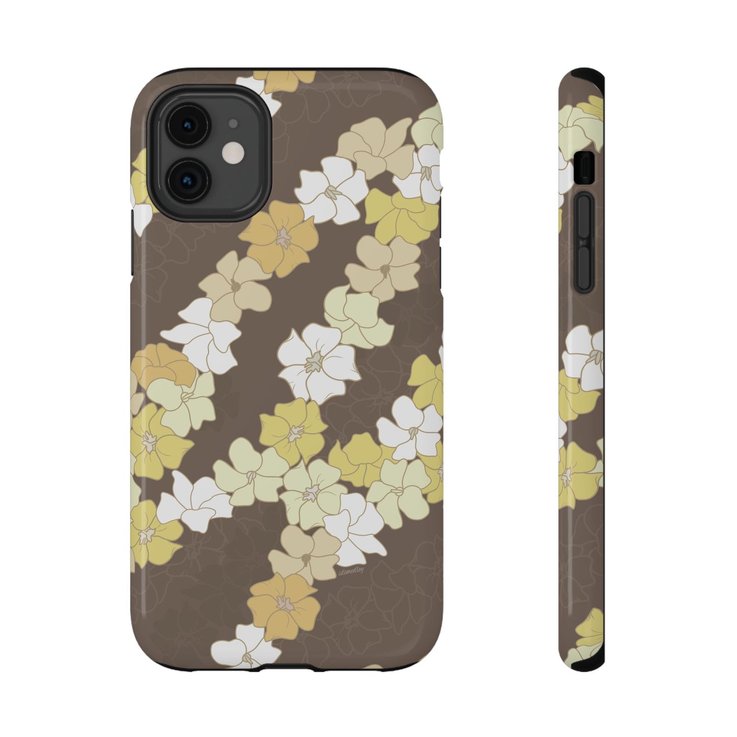 Puakenikeni En Face Flower Leis (Brown)