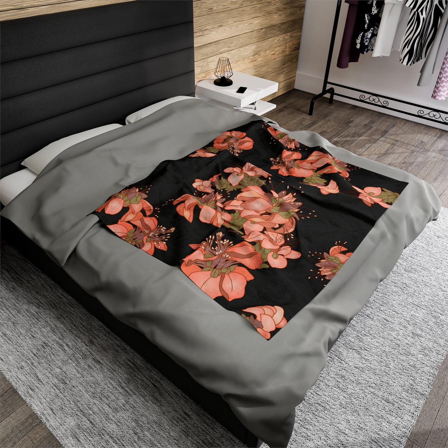 Velveteen Blanket- Hawaiian Wili Wili Flower