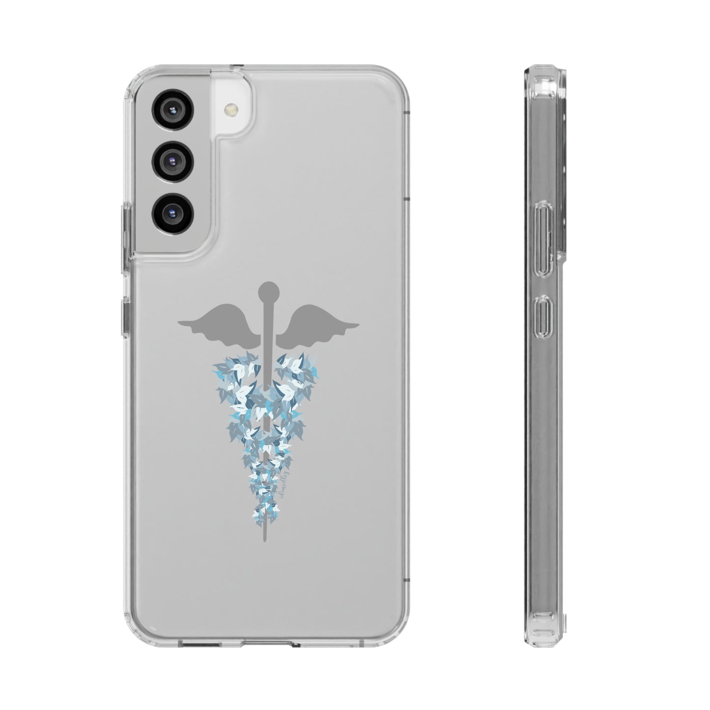 Caduceus Medical Symbol with Blue Maile Lei CLEAR Case