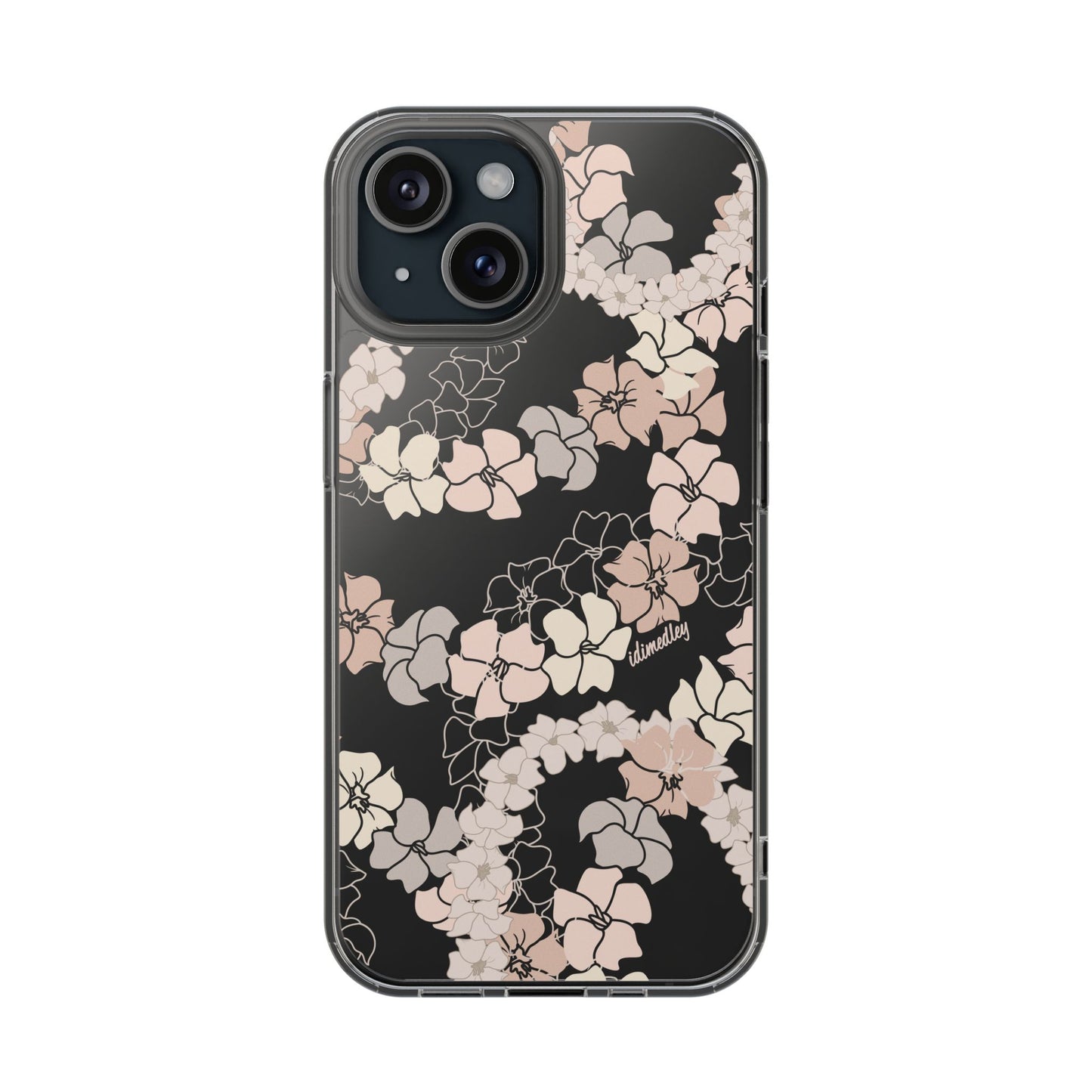 Puakenikeni En Face Flower Leis (Peachy Pinks) CLEAR Case