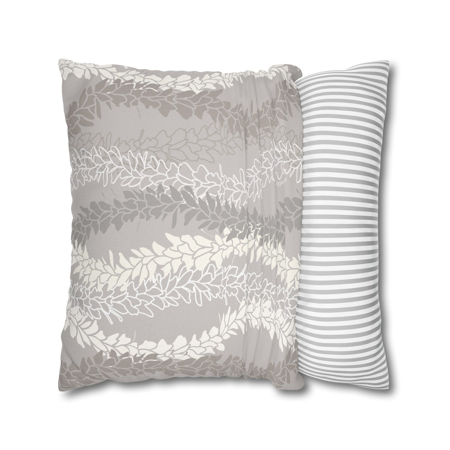 Canvas Throw Pillow Case- White Ginger Kisses (Gray)