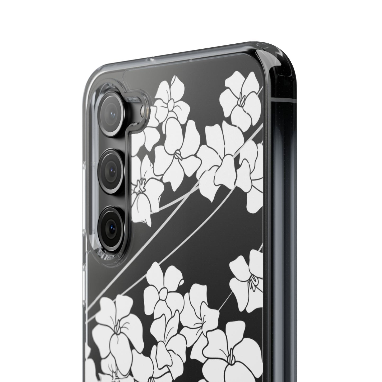 Puakenikeni En Face Flower Swirls (White) CLEAR Case