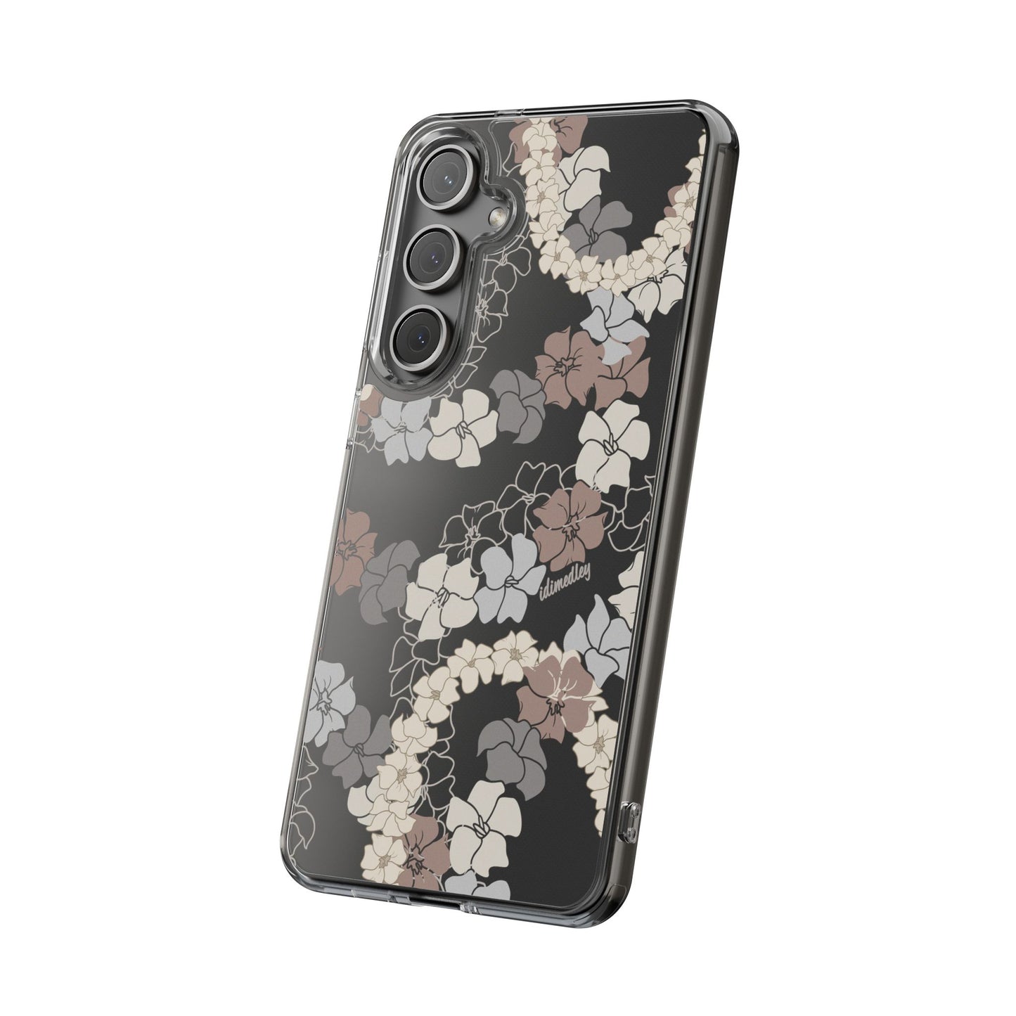 Puakenikeni En Face Flower Leis (Brown and Gray Neutrals) CLEAR Case