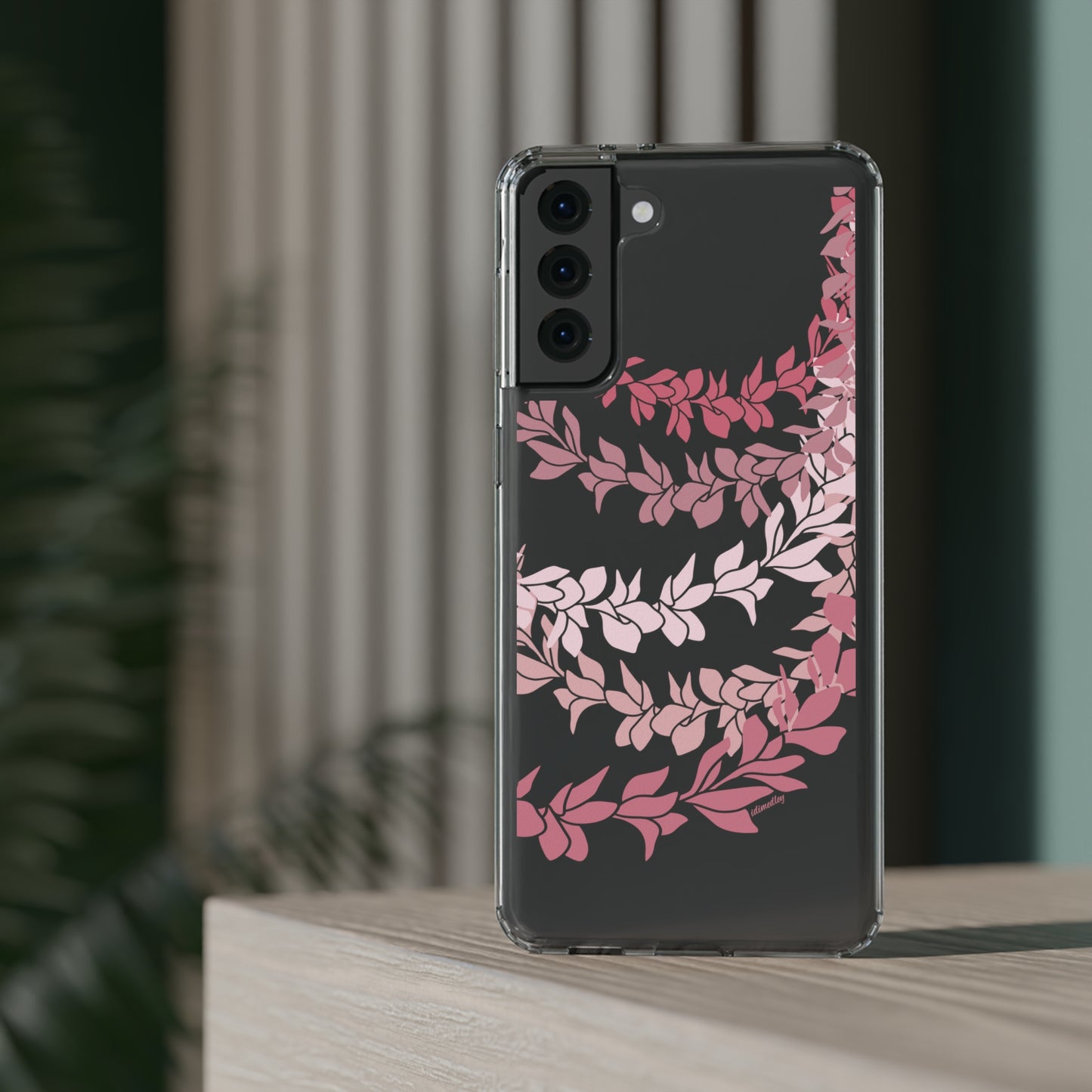 Pink Plumeria Flower Leis CLEAR Case