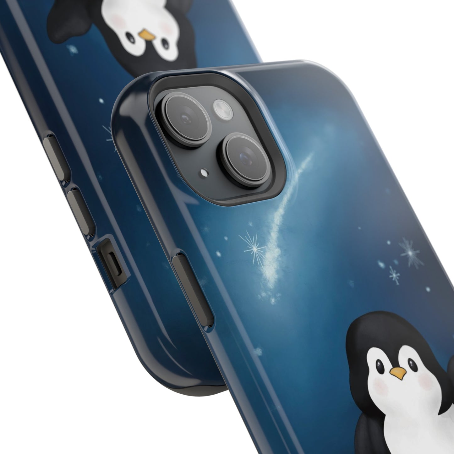 Penguin in Starry Blue Night Skies