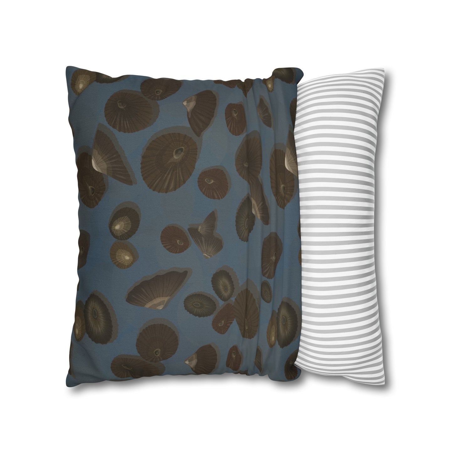 Canvas Throw Pillow Case- Lil Opihi in Blue
