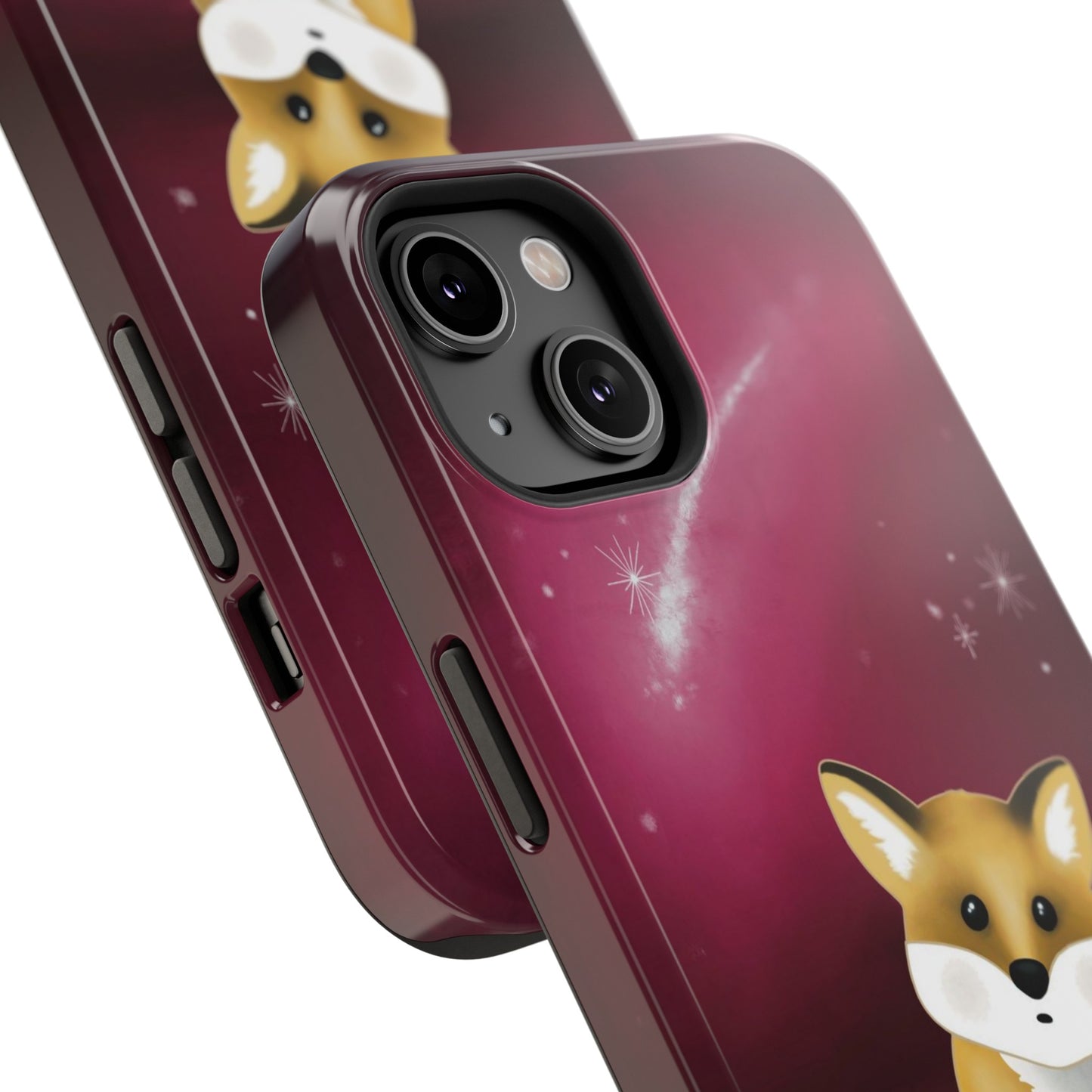 Fox in Magenta Starry Night Skies