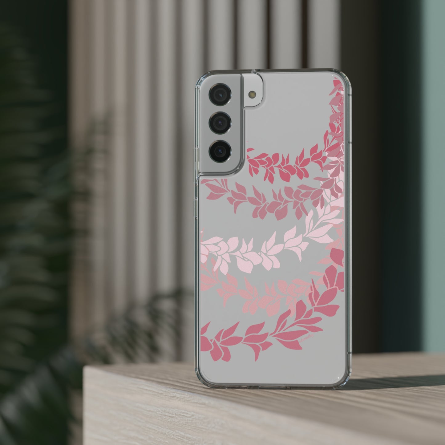 Pink Plumeria Flower Leis CLEAR Case
