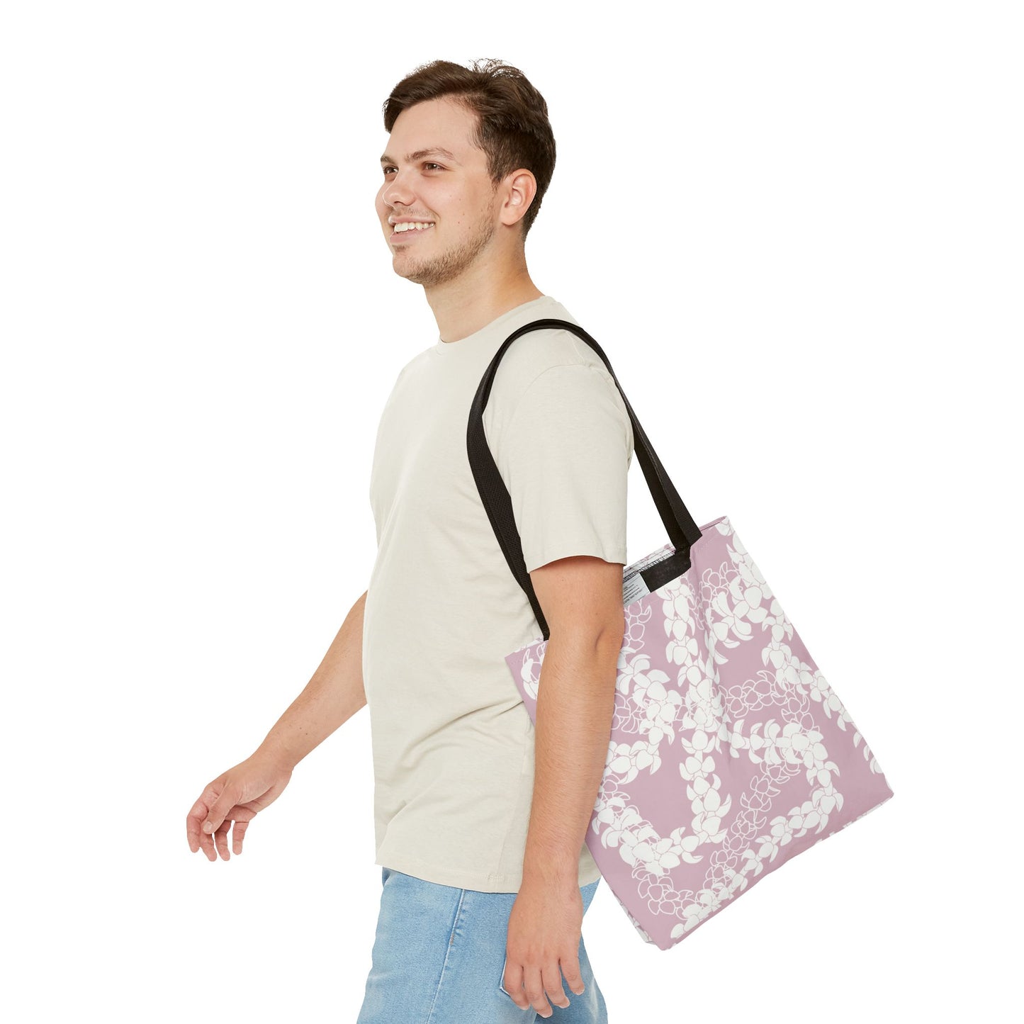 Tote Bag- Puakenikeni Curvilinear Lei (Rosey Pink)