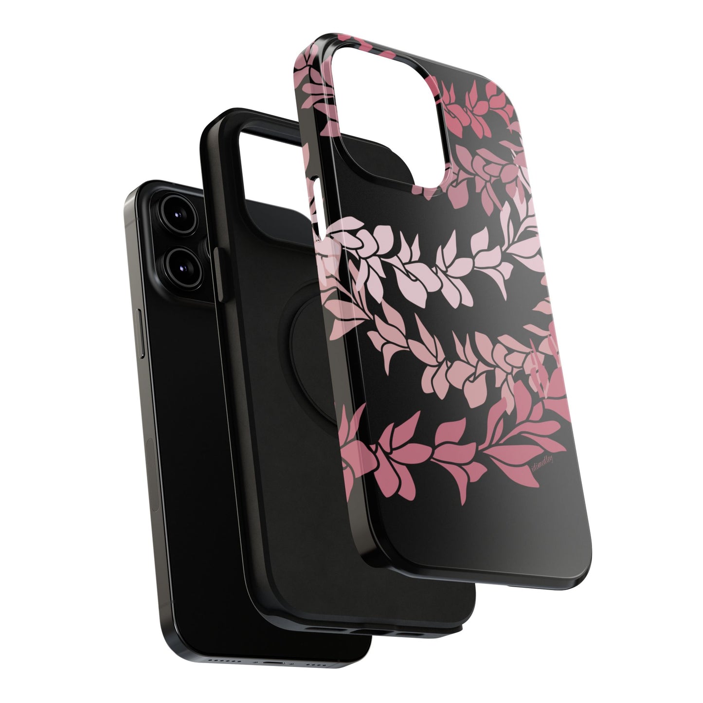 Plumeria Leis in Color Me Pinks (Black)