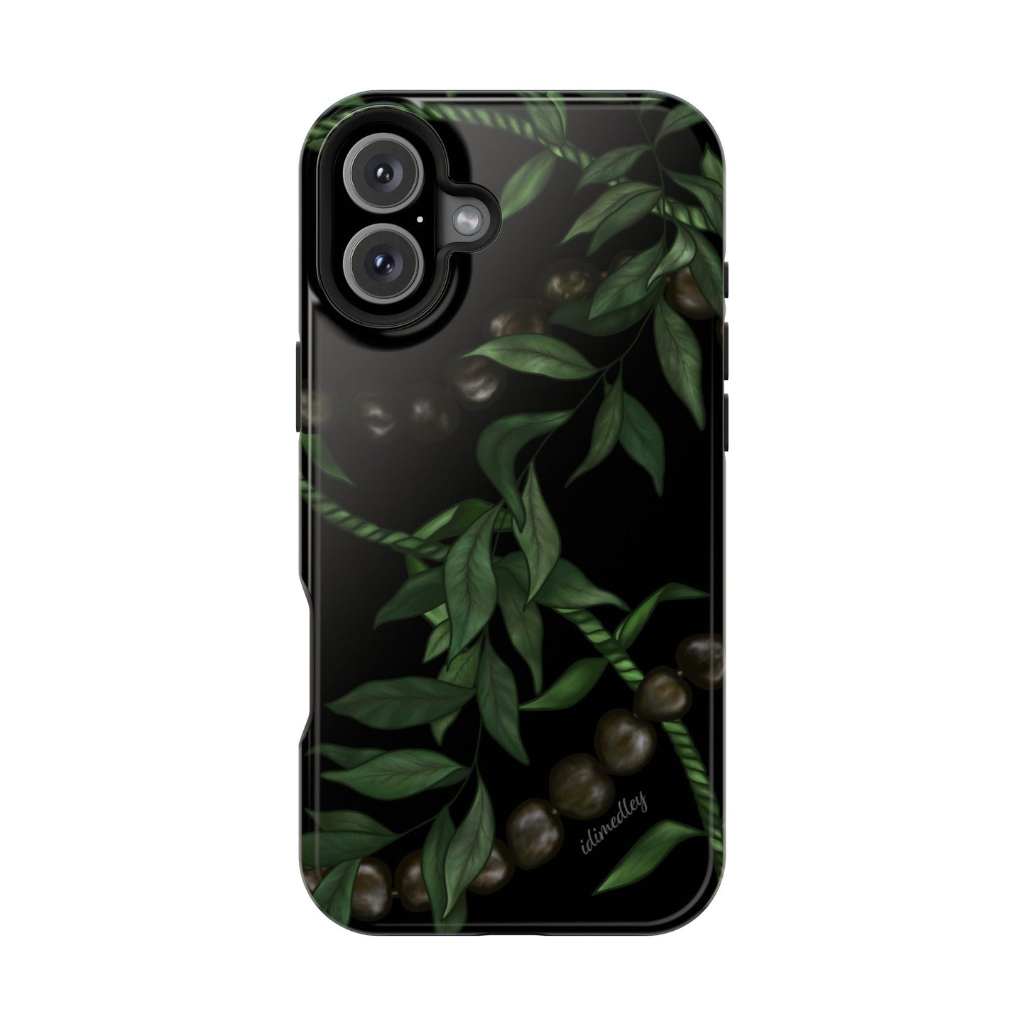 Kukui Nut, Maile, Ti Leaf Lei (Black), MAGSAFE