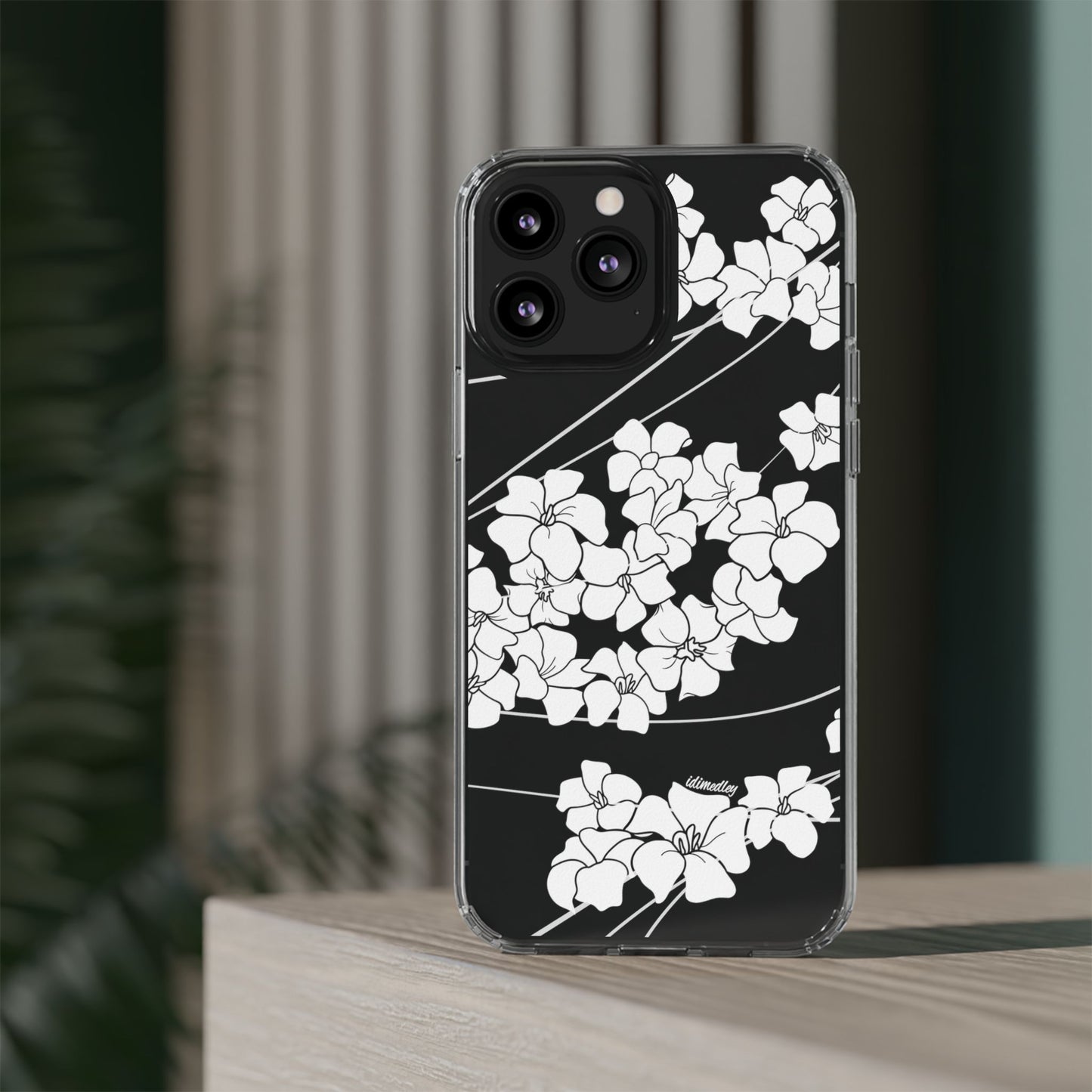 Puakenikeni En Face Flower Swirls (White) CLEAR Case