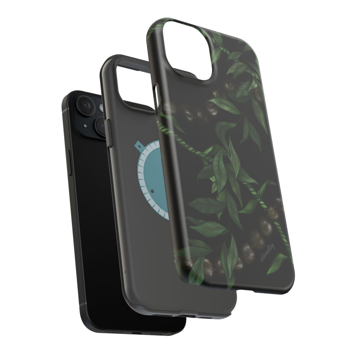 Kukui Nut, Maile, Ti Leaf Lei (Black), MAGSAFE