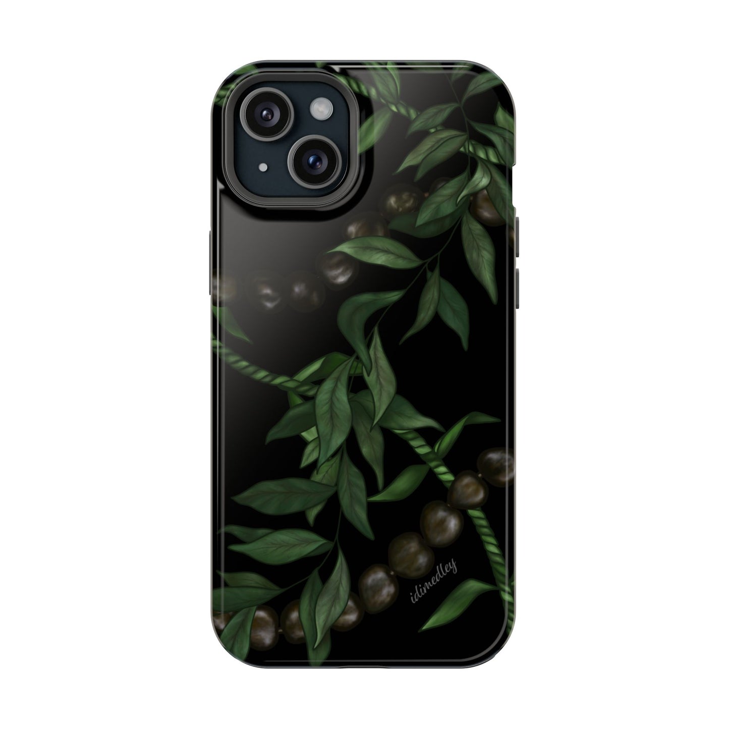 Kukui Nut, Maile, Ti Leaf Lei (Black), MAGSAFE