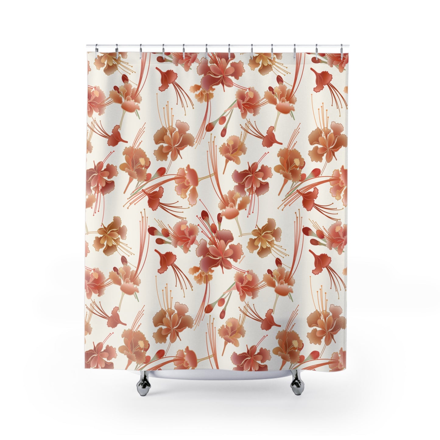 Shower Curtain- Ohai Ali’i Orange (White)