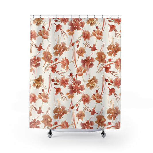 Shower Curtain- Ohai Ali’i Orange (White)